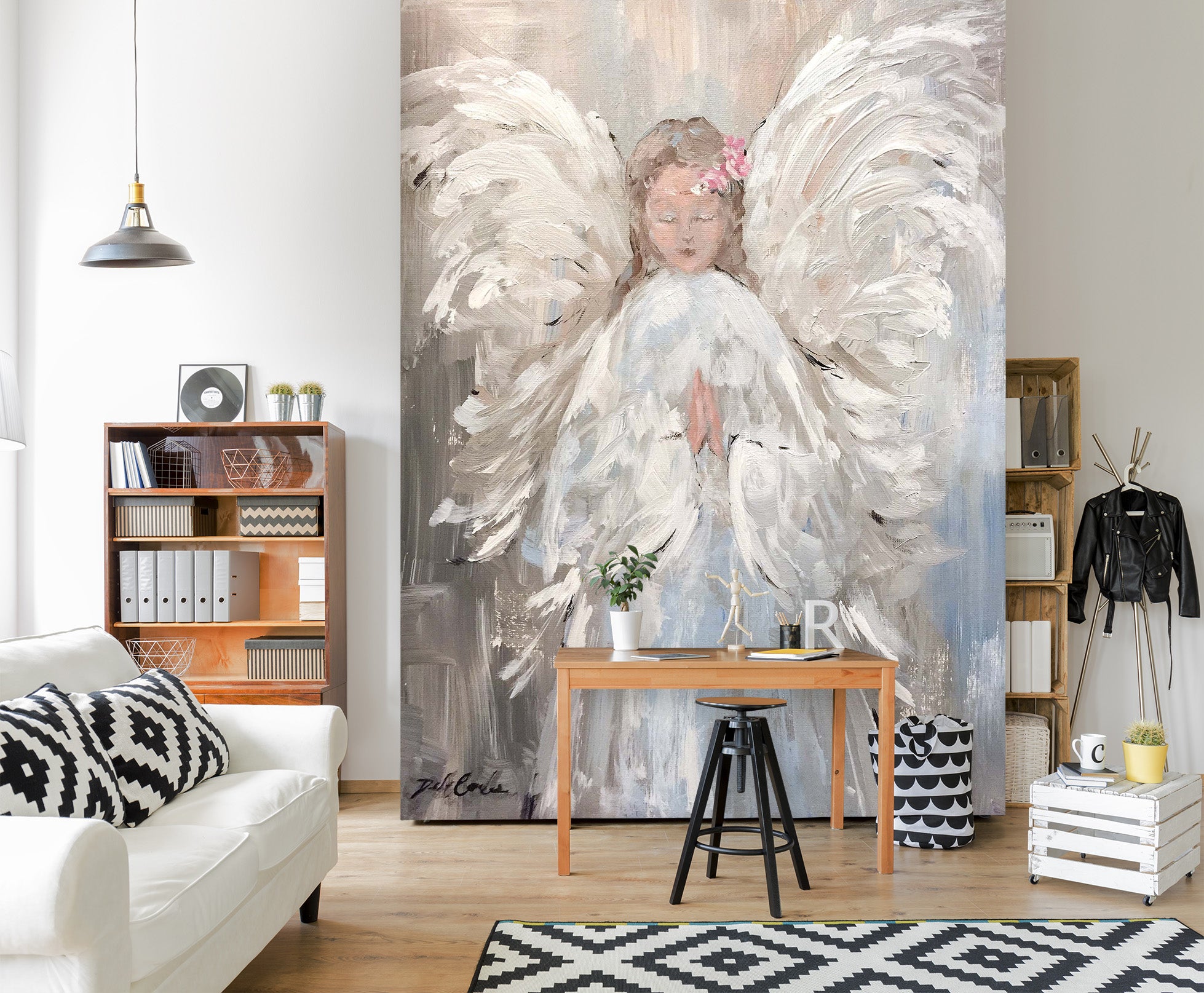 3D Angel In White 1628 Debi Coules Wall Mural Wall Murals