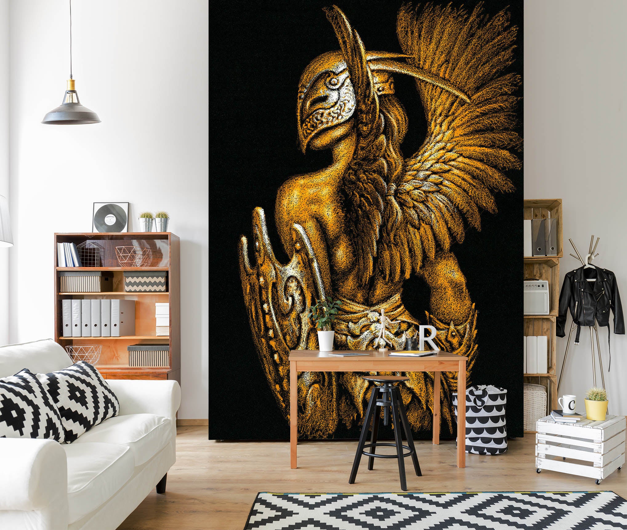 3D Wing Shield Mask Man 7127 Ciruelo Wall Mural Wall Murals