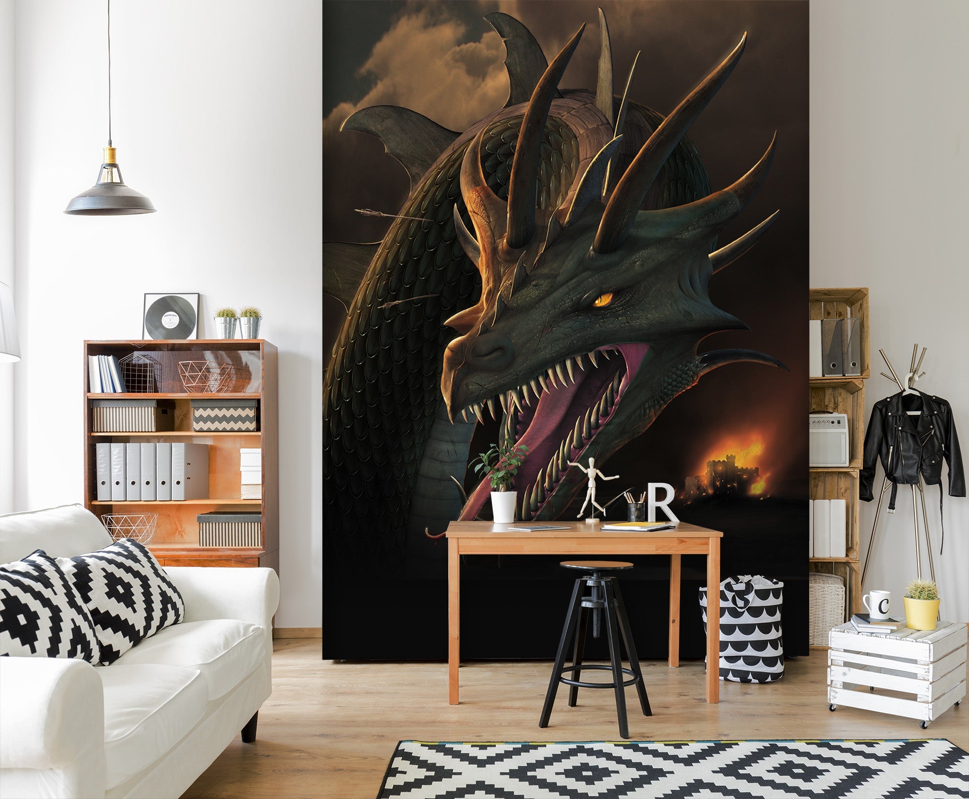 3D Dragon Mouth 1408 Wall Murals Exclusive Designer Vincent Wallpaper AJ Wallpaper 