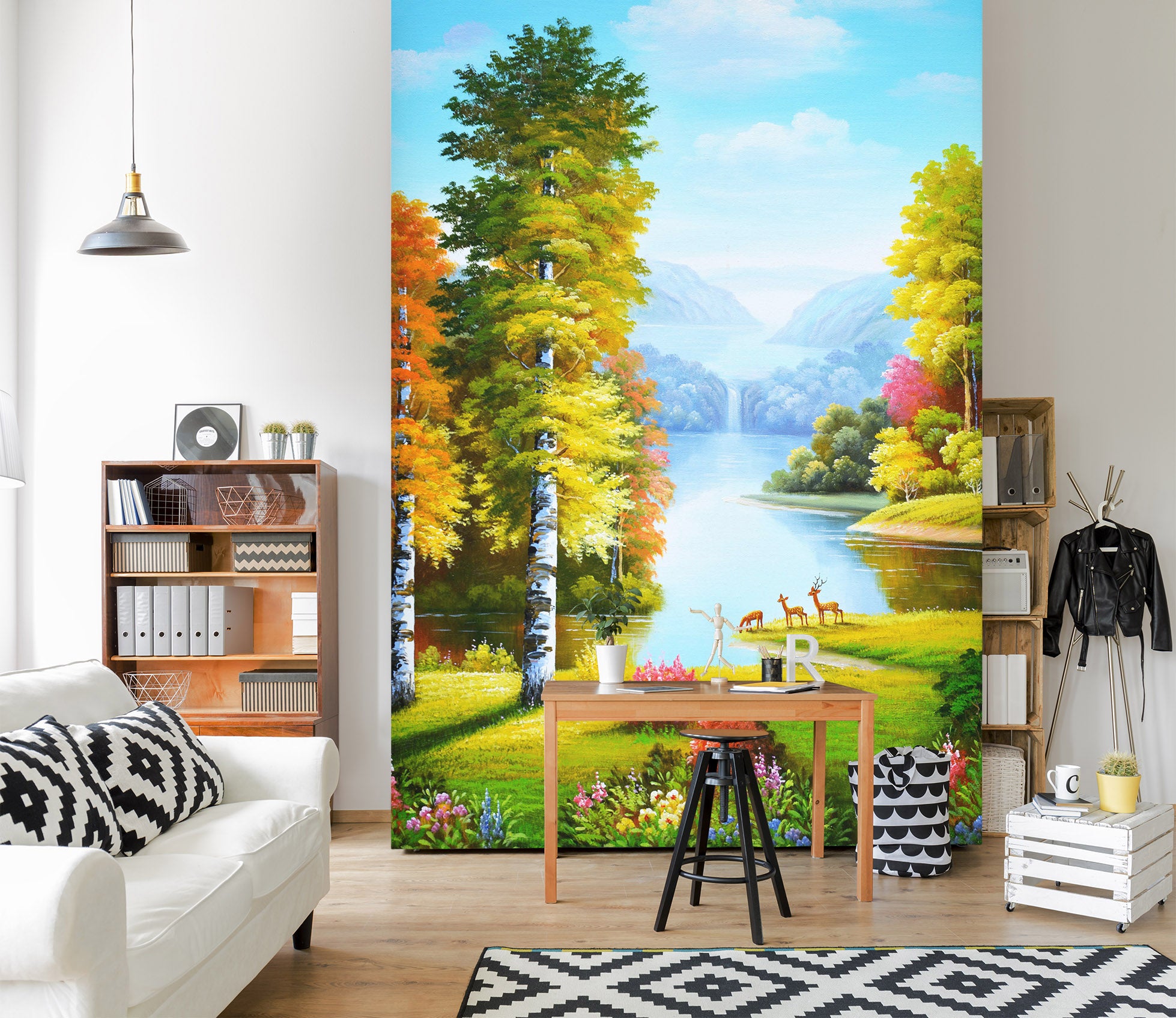 3D Autumn Forest 1870 Wall Murals