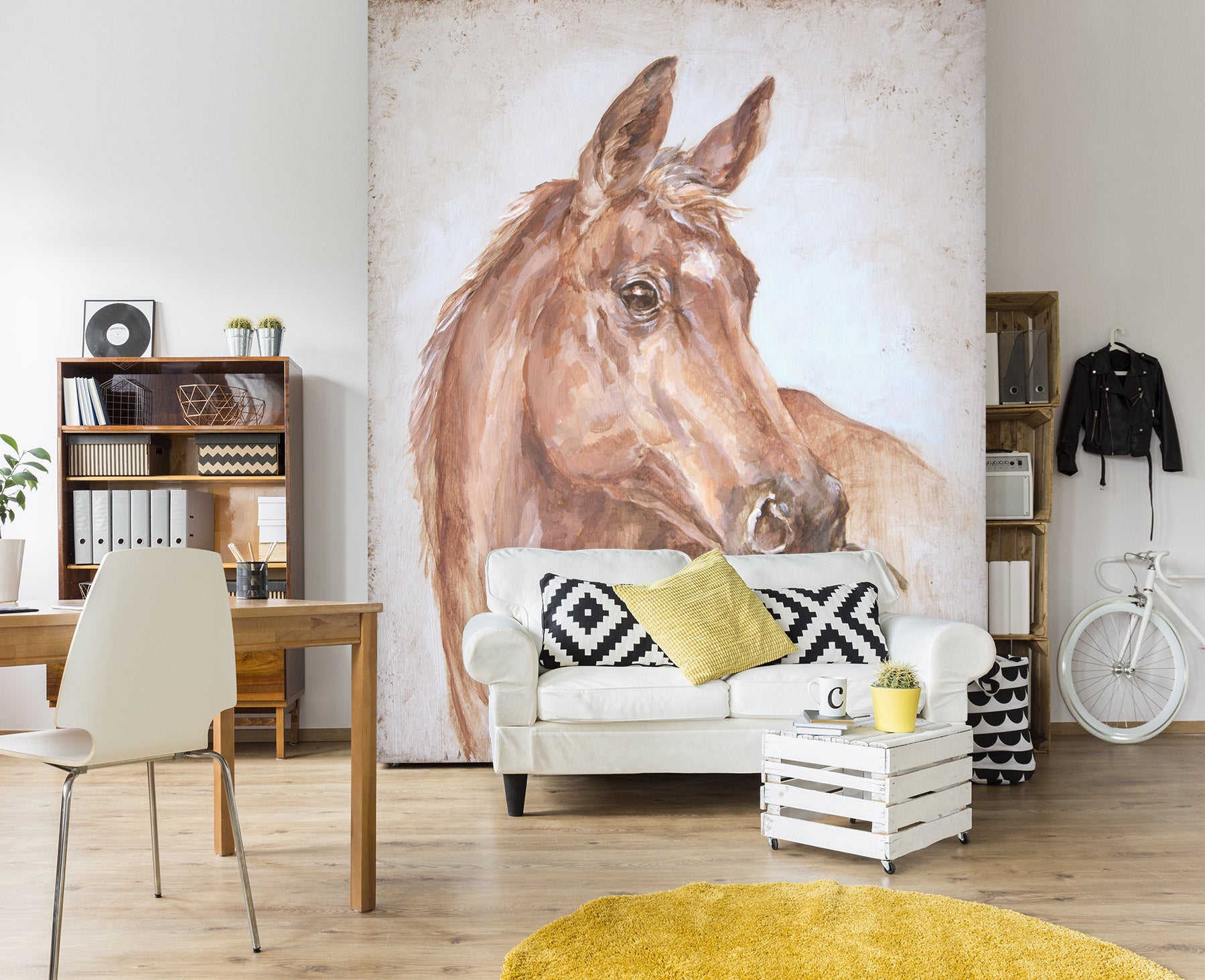 3D Horse With Rose 3135 Debi Coules Wall Mural Wall Murals