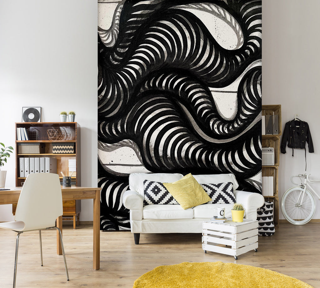 Line Design Mural 3D Line Drawing 1292 Jacqueline Reynoso Wall Mural Wall Murals | AJ ...