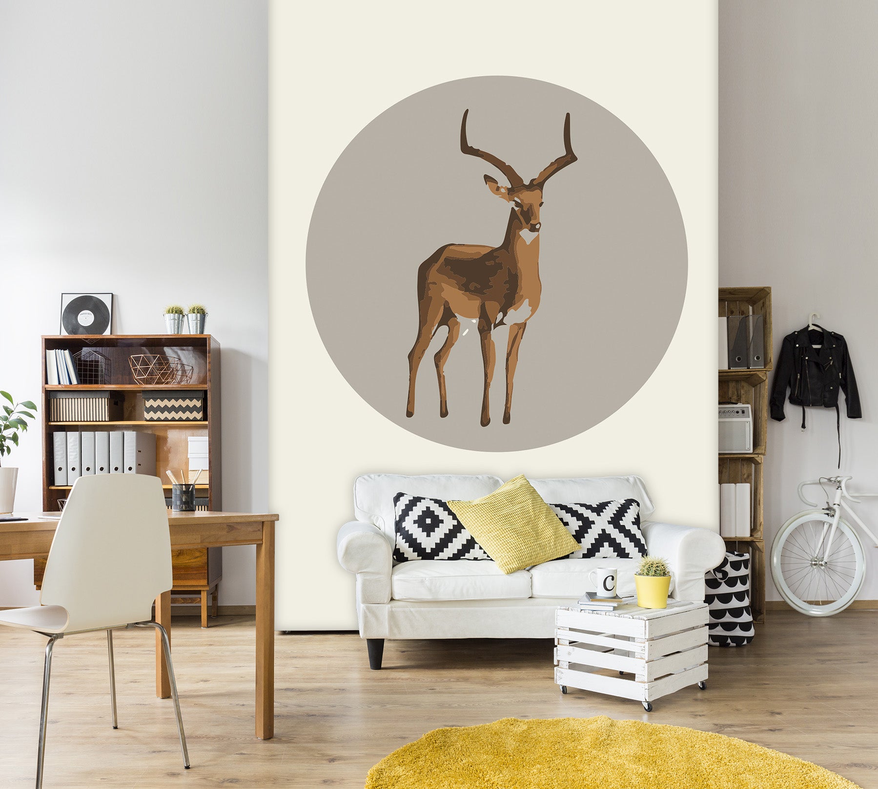 3D Golden Fawn 049 Wall Murals