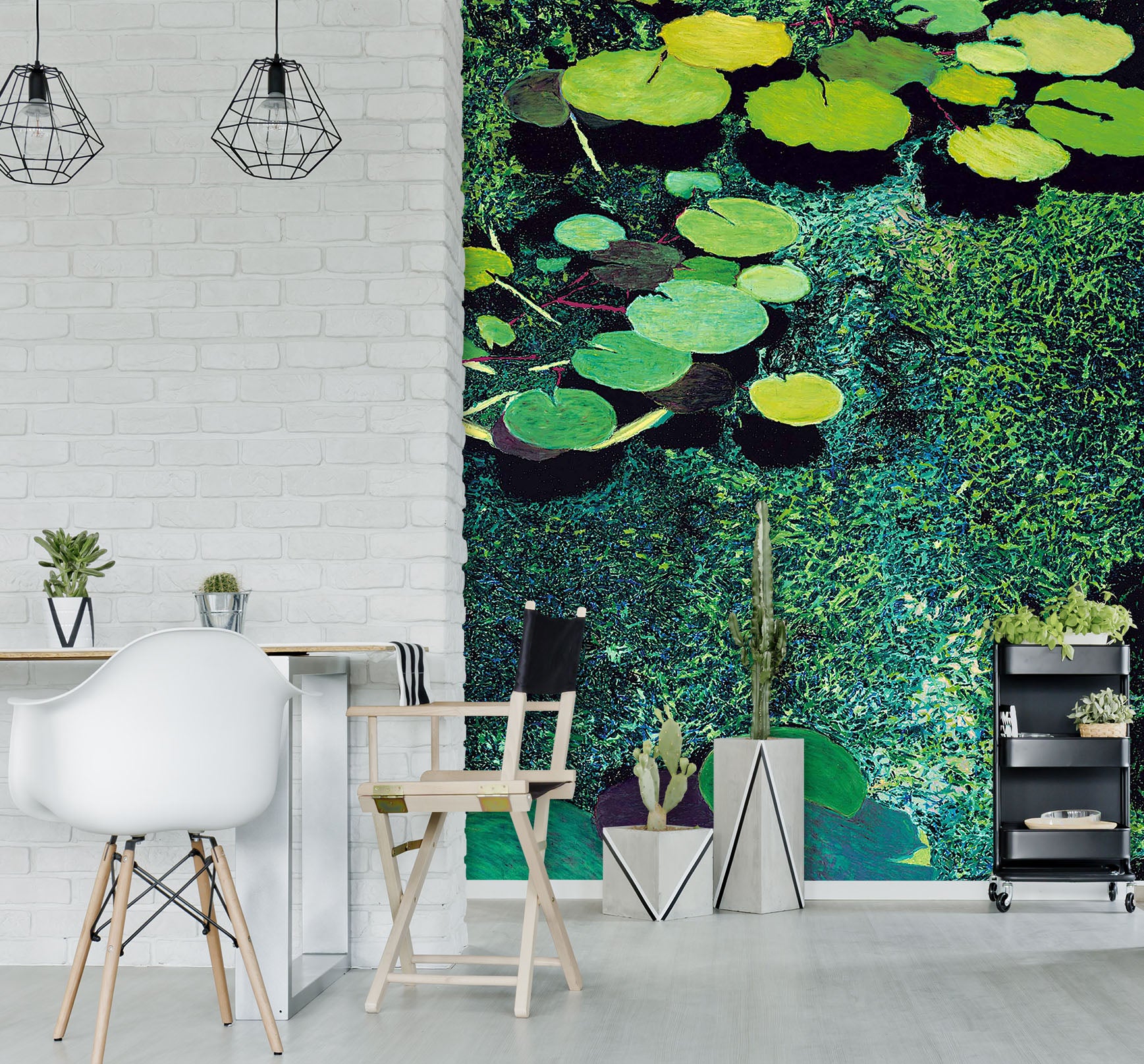 3D Green Shimmering Pond 1402 Allan P. Friedlander Wall Mural Wall Murals