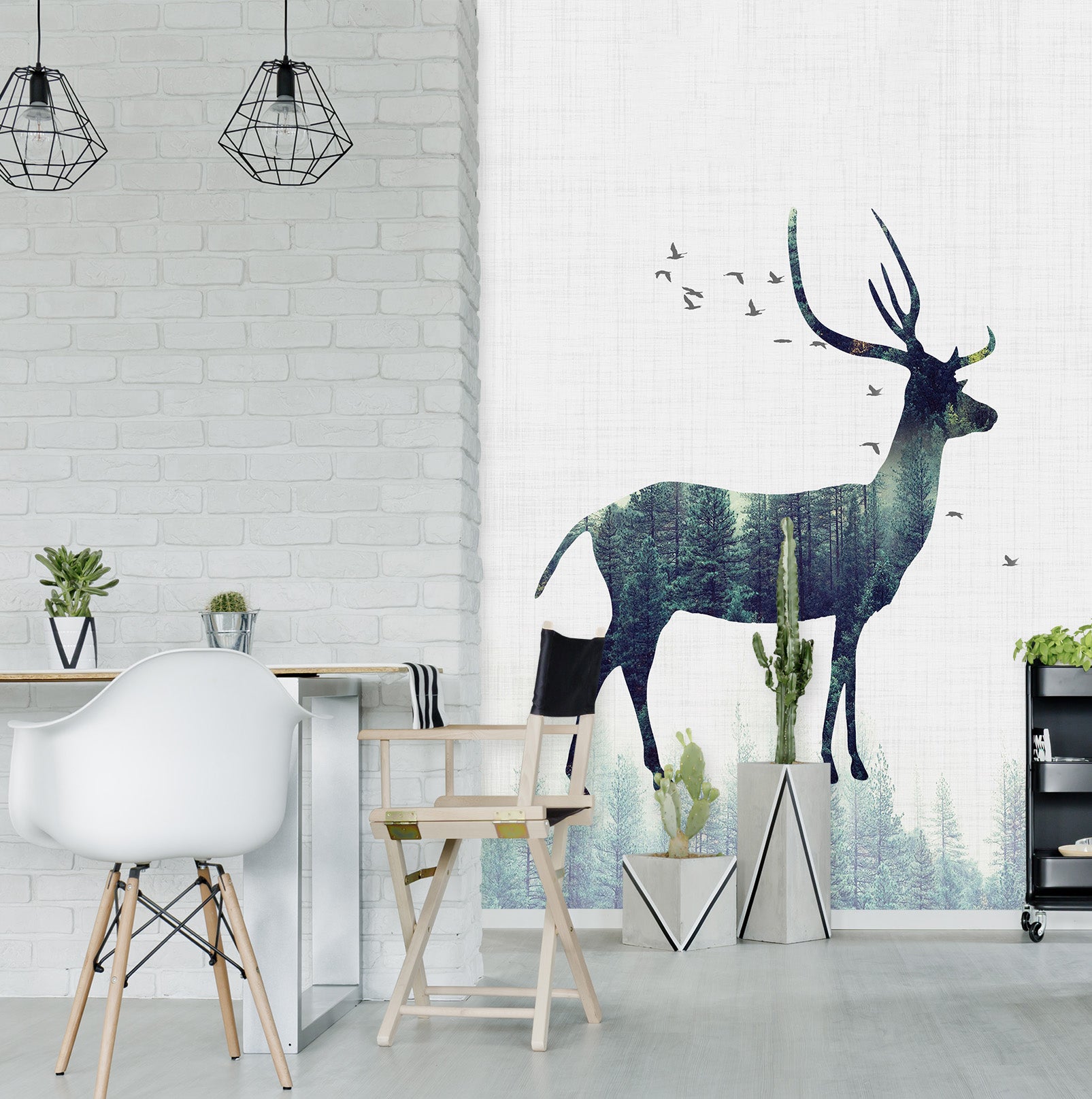 3D Cute Elk 042 Wall Murals
