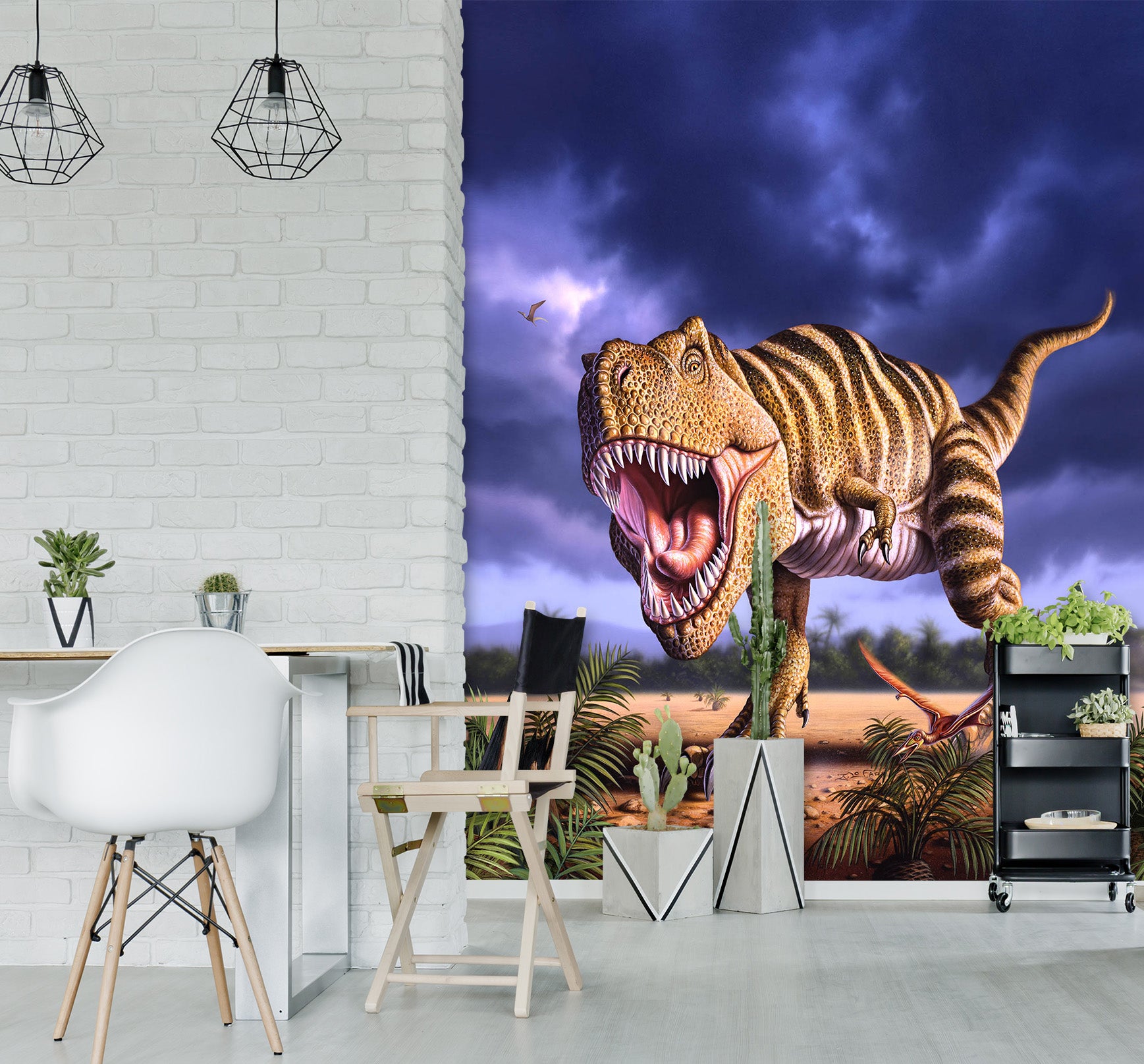 3D Brown Rex 1405 Jerry LoFaro Wall Mural Wall Murals