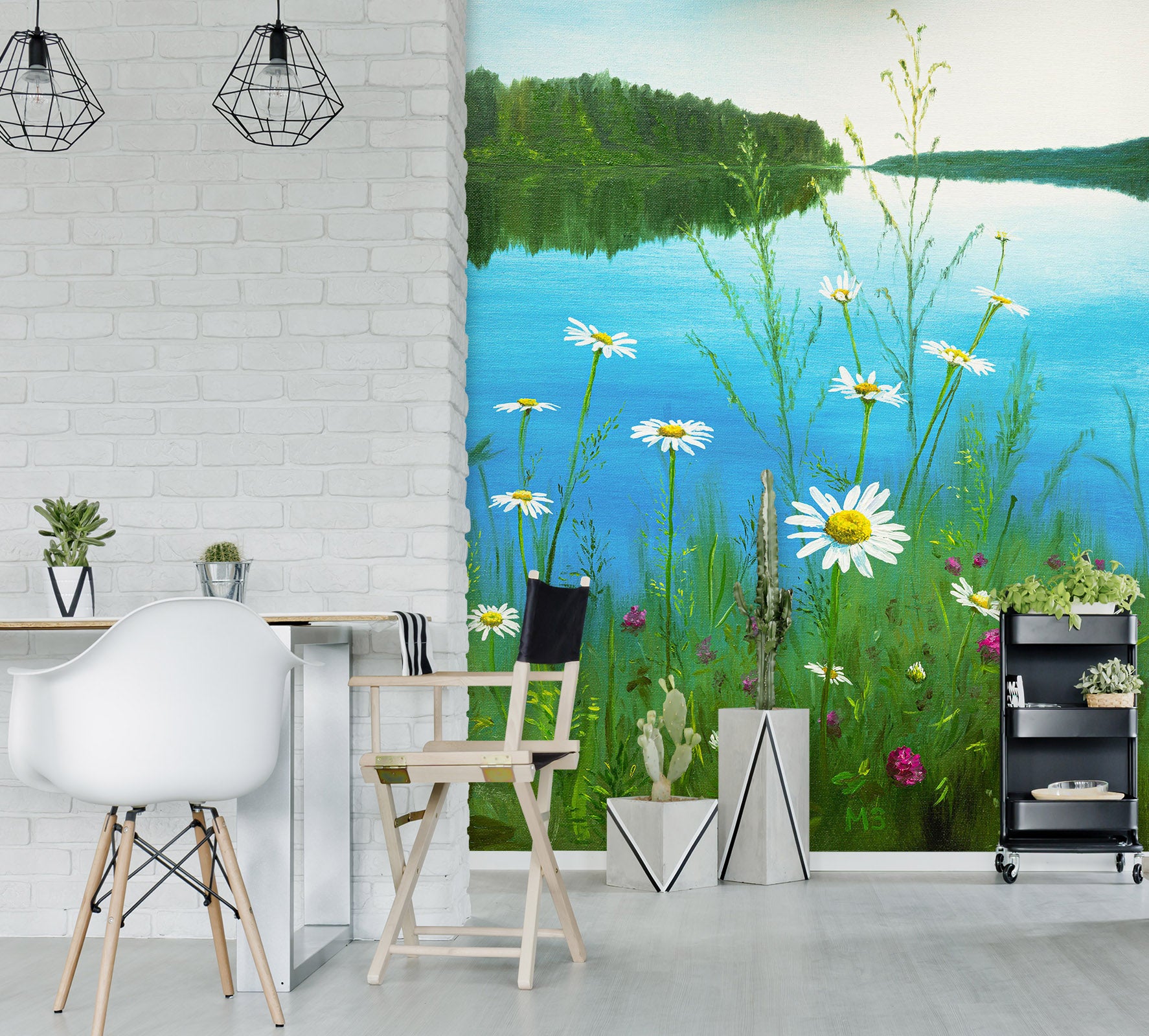 3D Flower Bush River 1861 Marina Zotova Wall Mural Wall Murals
