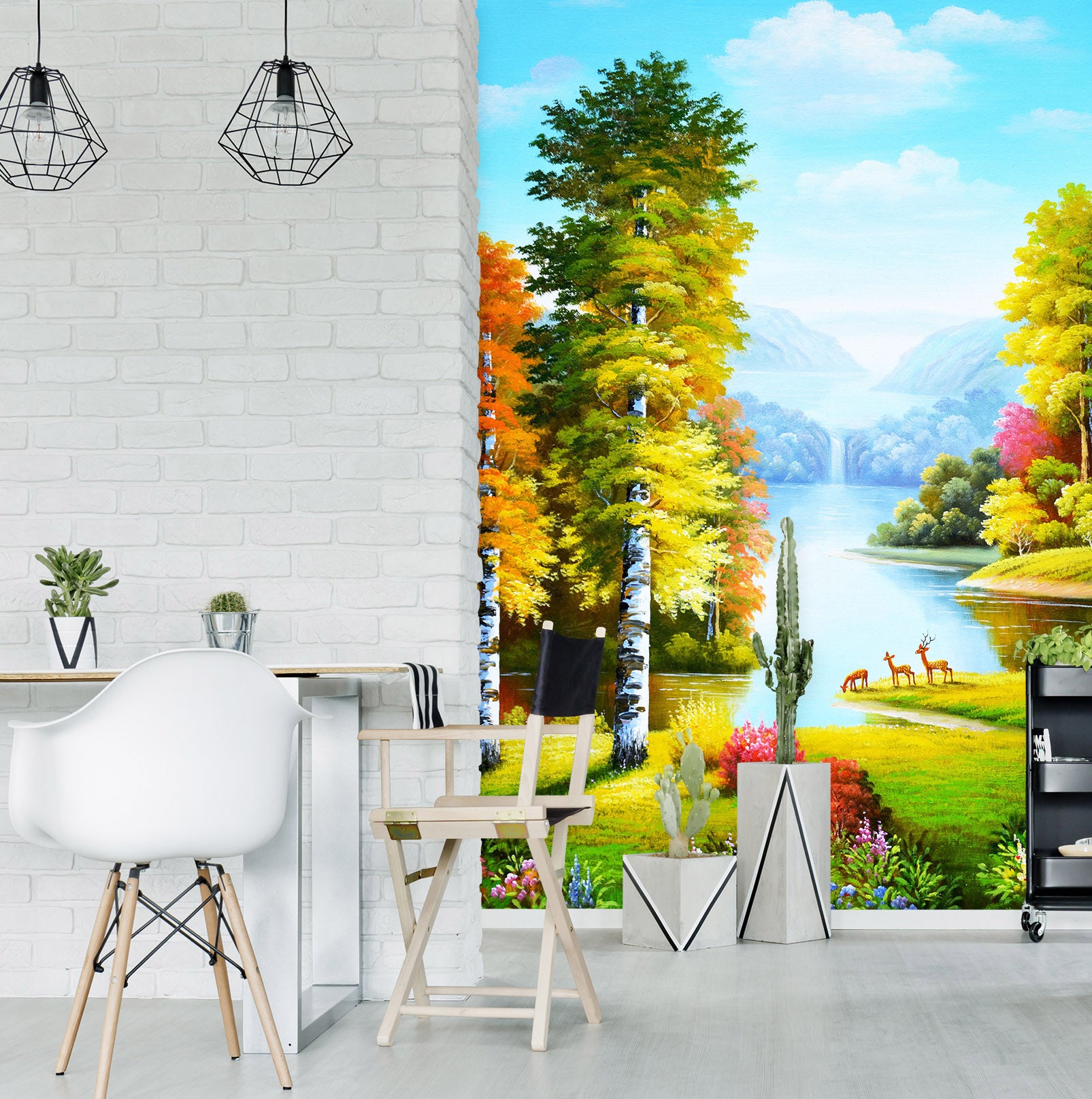 3D Autumn Forest 1870 Wall Murals
