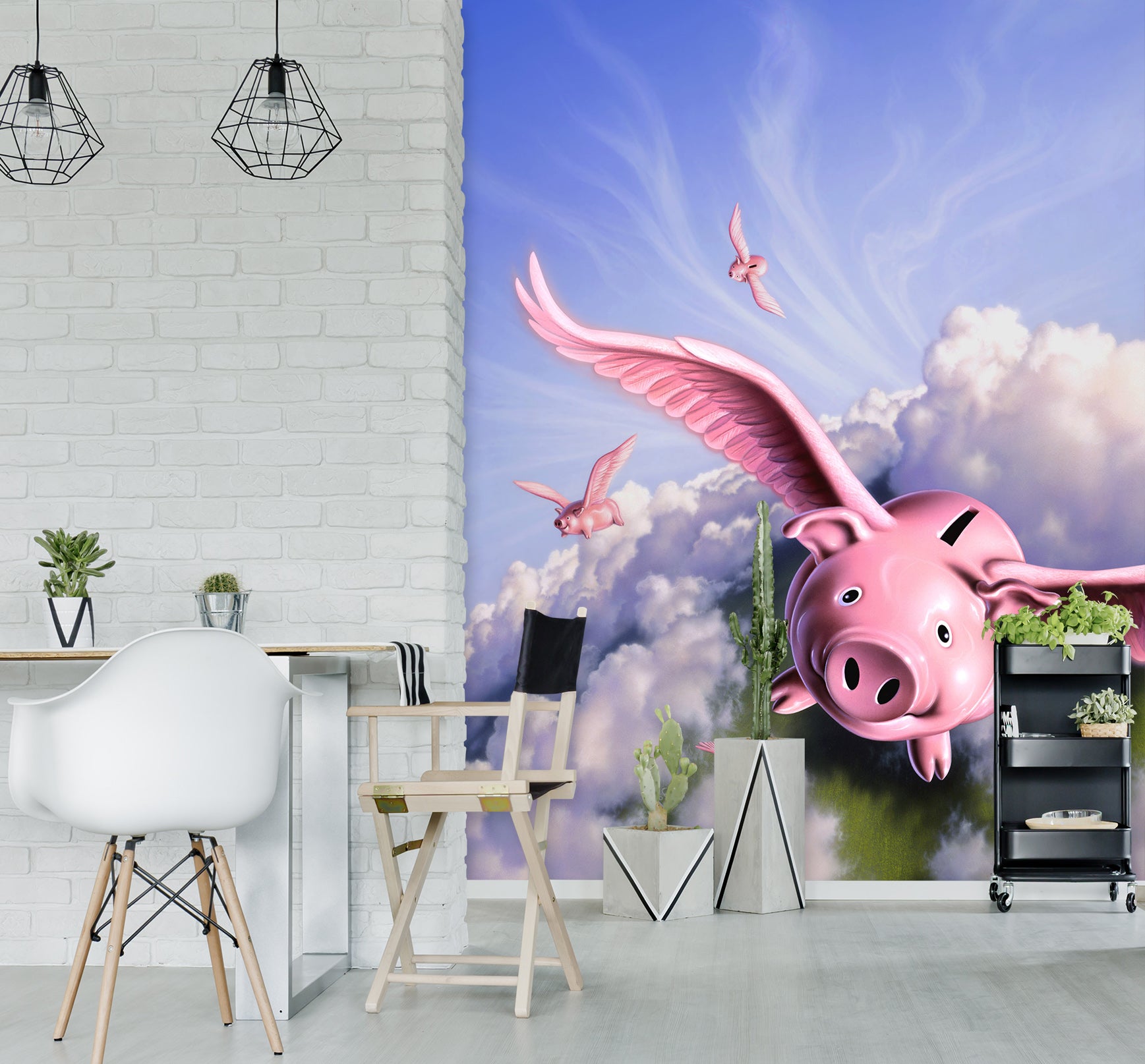 3D Piggies 1416 Jerry LoFaro Wall Mural Wall Murals