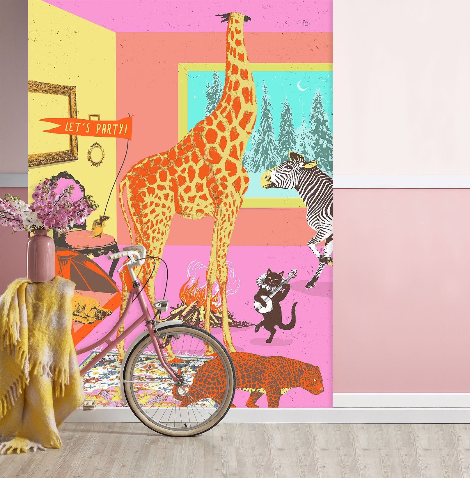 3D Lets Party 1408 Showdeer Wall Mural Wall Murals