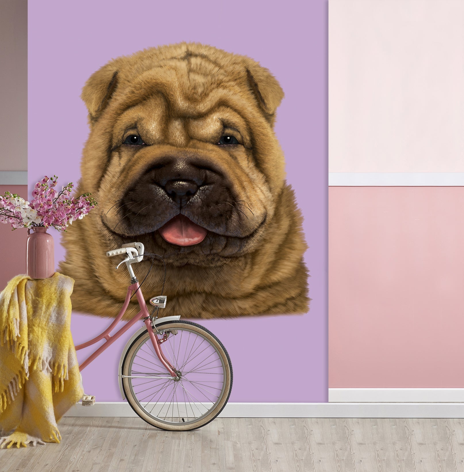 3D Wrinkle Dog 1547 Wall Murals Exclusive Designer Vincent Wallpaper AJ Wallpaper 