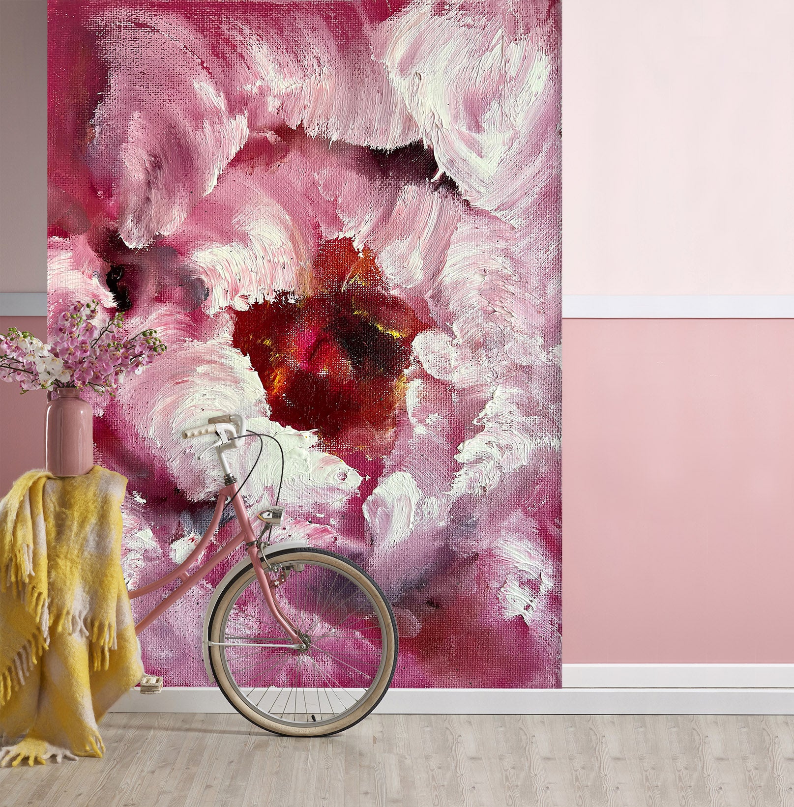 3D Painted Pink Flower 286 Skromova Marina Wall Mural Wall Murals