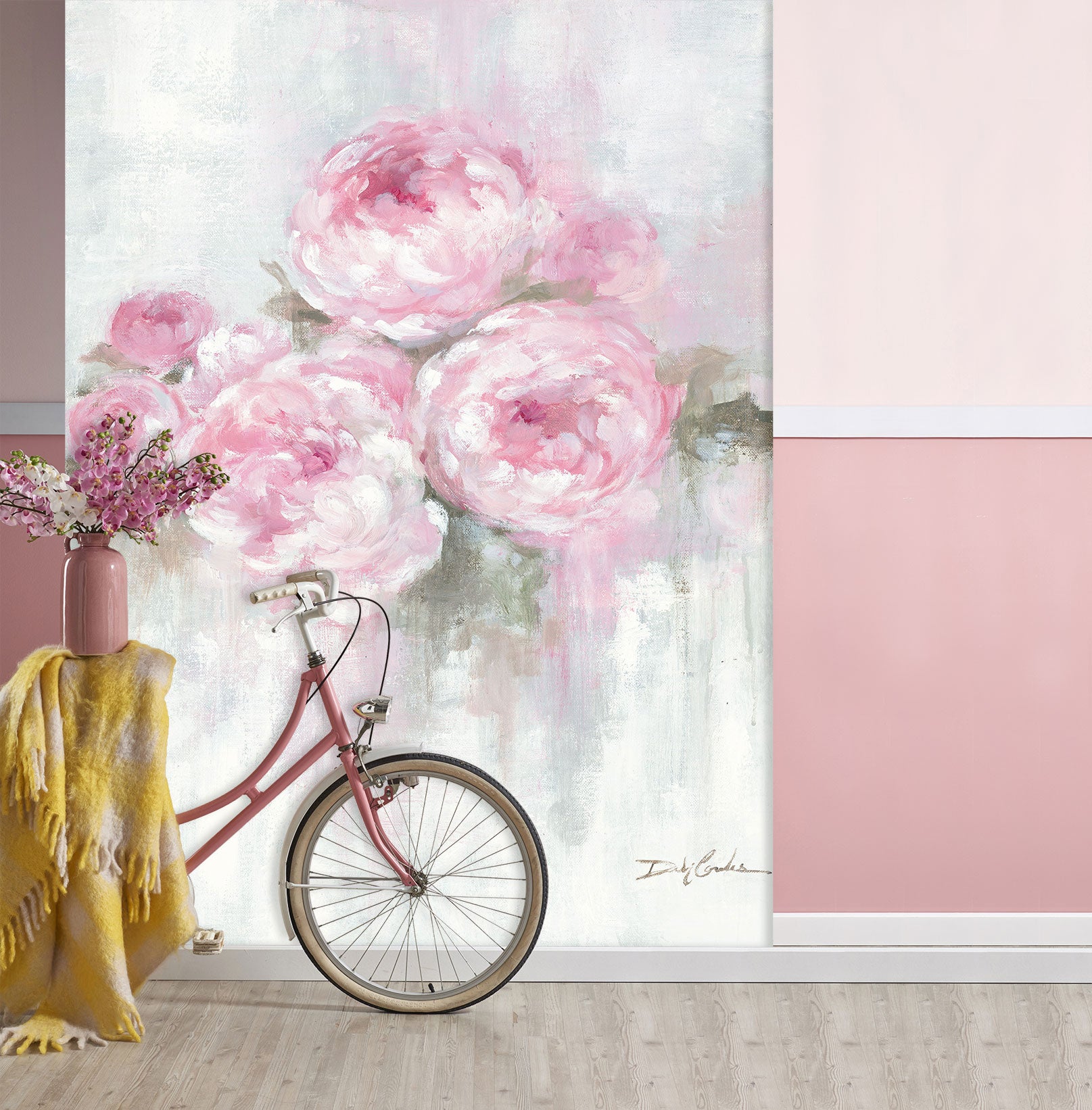 3D Pink Flowers 4031 Debi Coules Wall Mural Wall Murals