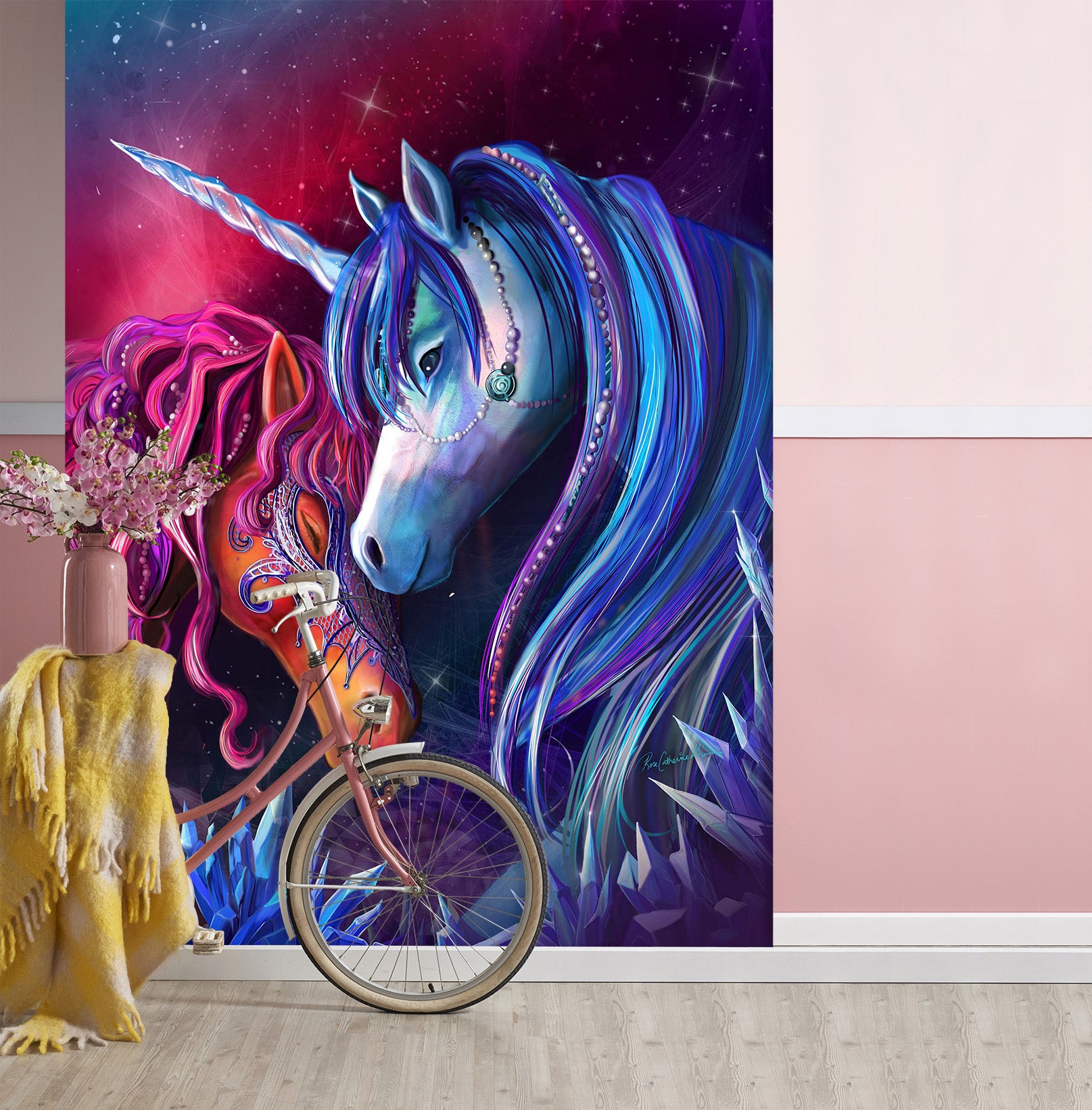 3D Unicorn Secret Garden 1399 Rose Catherine Khan Wall Mural Wall Murals