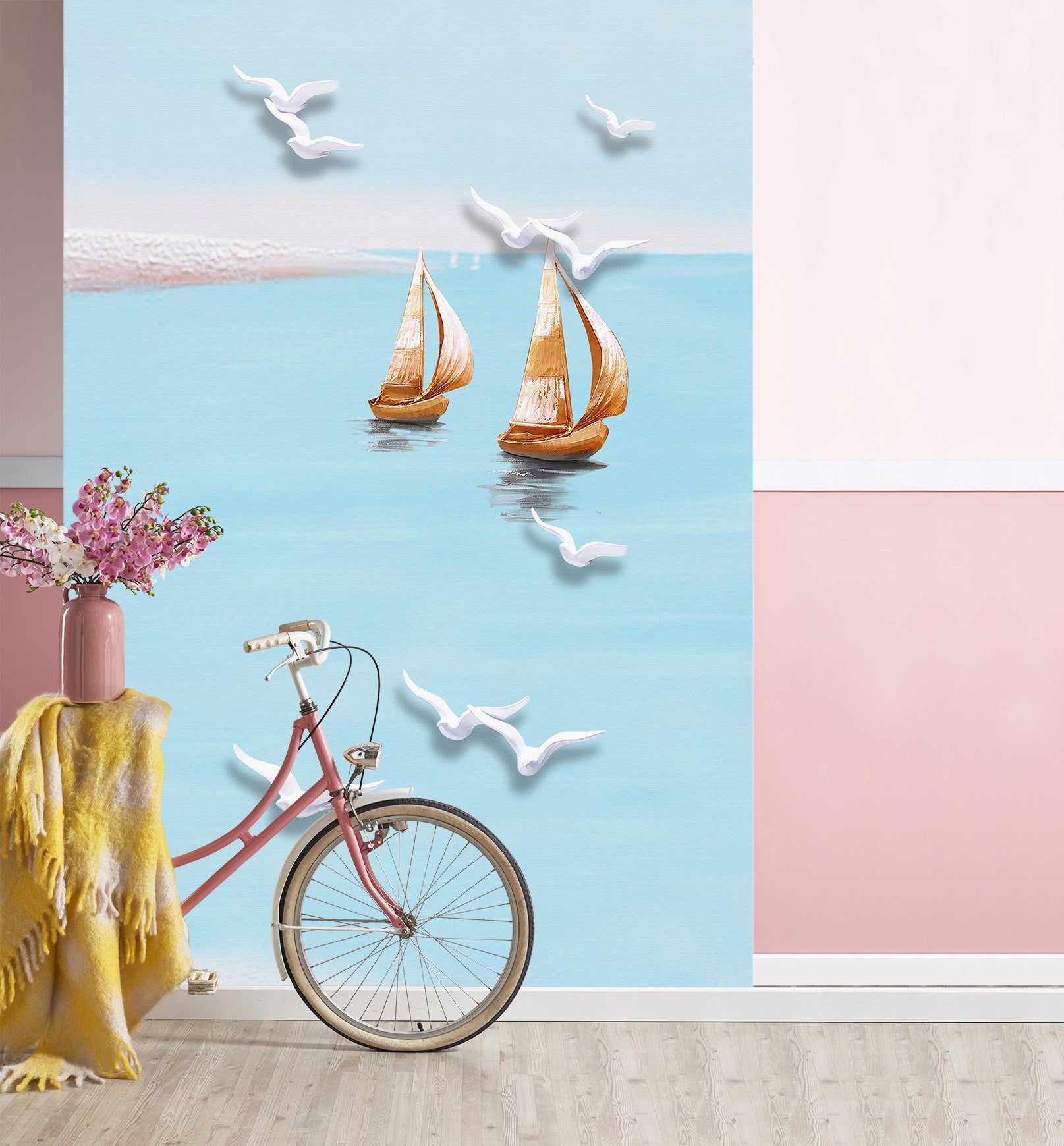 3D Asuka Boat 1830 Wall Murals