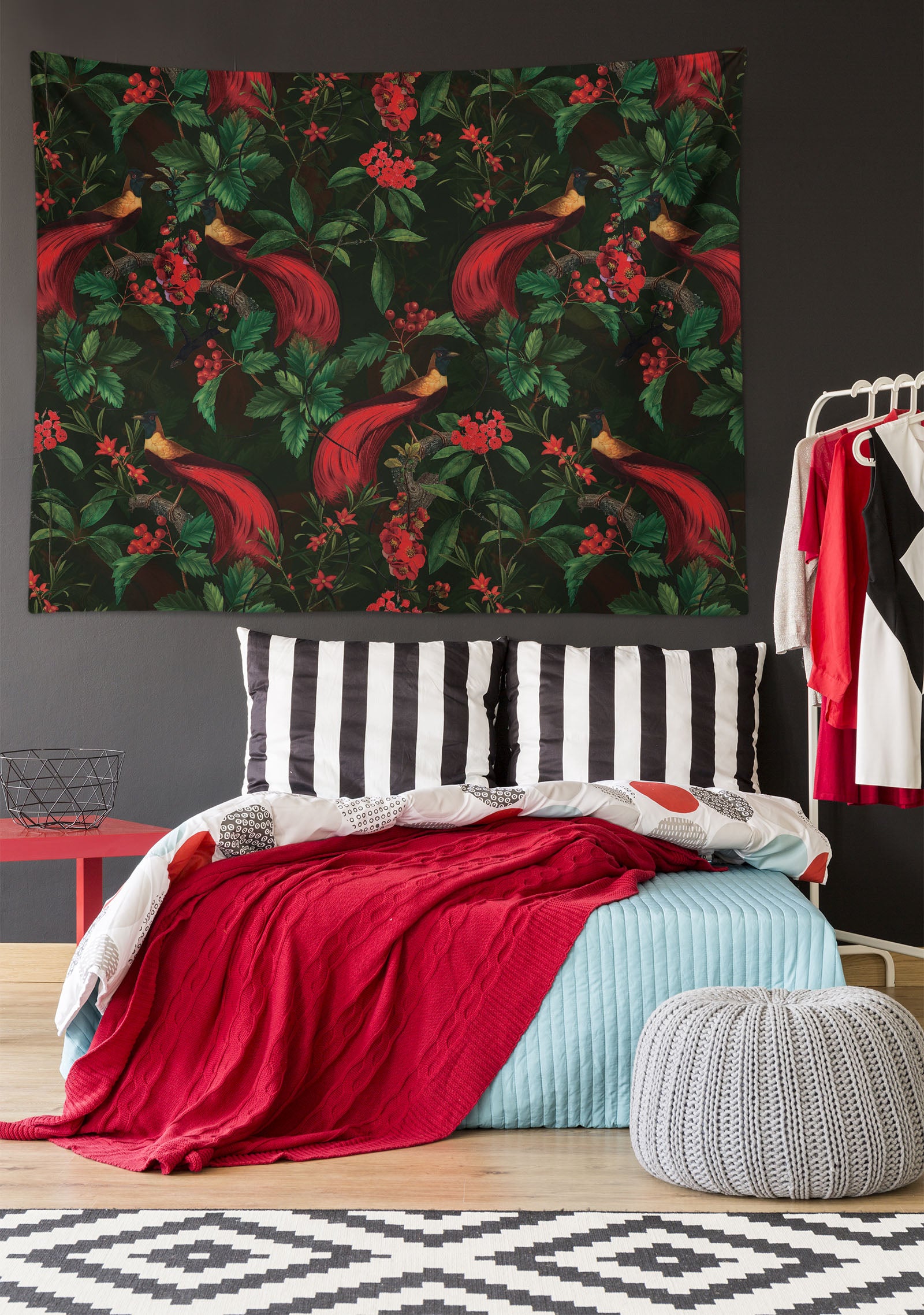 3D Red Tail Bird 5358 Uta Naumann Tapestry Hanging Cloth Hang