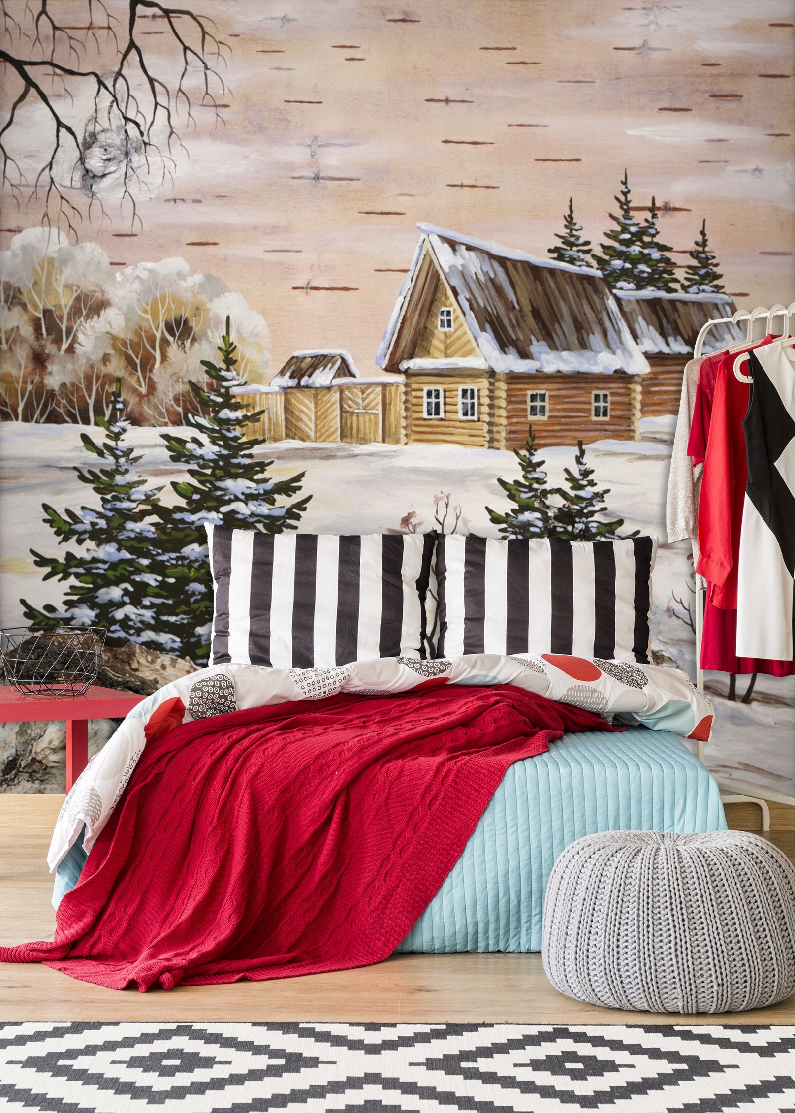 3D Snow Scene 1972 Wall Murals