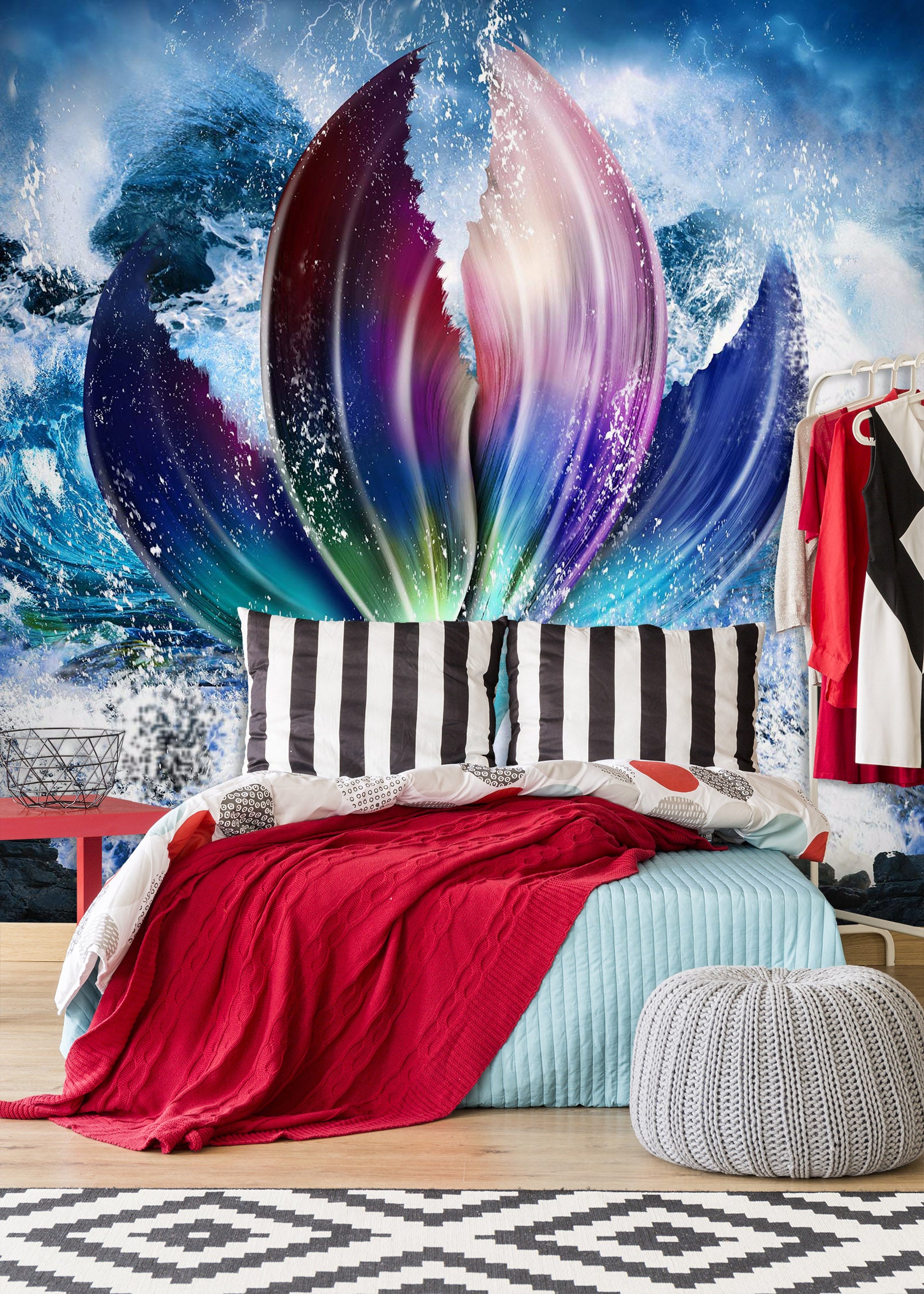 3D Mermaid Tail 1976 Wall Murals