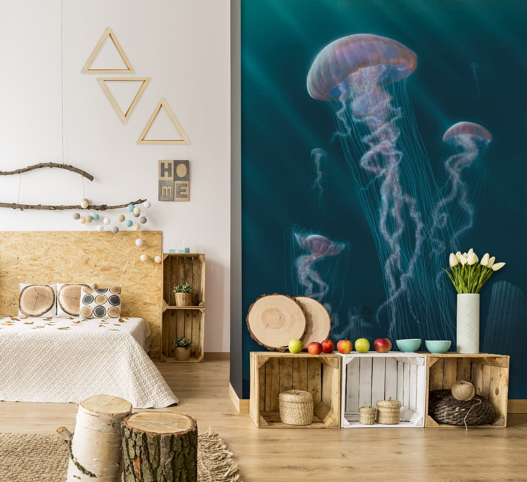 3D Jellyfish Def 1524 Wall Murals Exclusive Designer Vincent Wallpaper AJ Wallpaper 