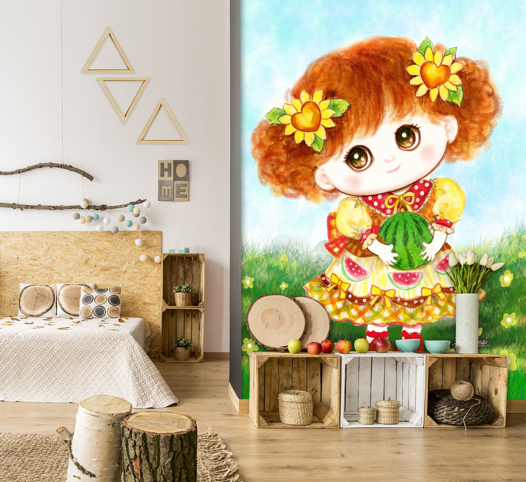 3D Watermelon Girl 5482 Kayomi Harai Wall Mural Wall Murals