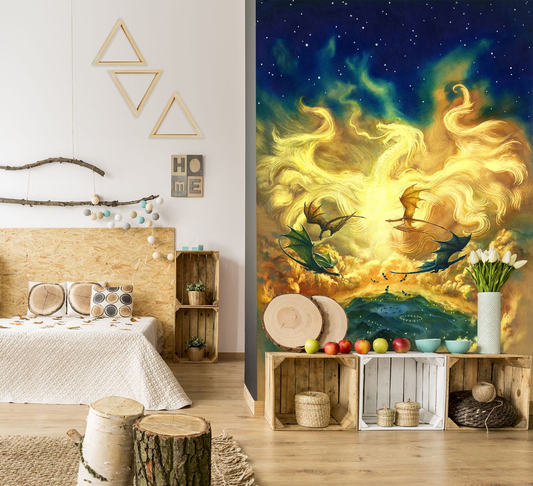 3D Starry Sky Dragon Pattern 7144 Ciruelo Wall Mural Wall Murals