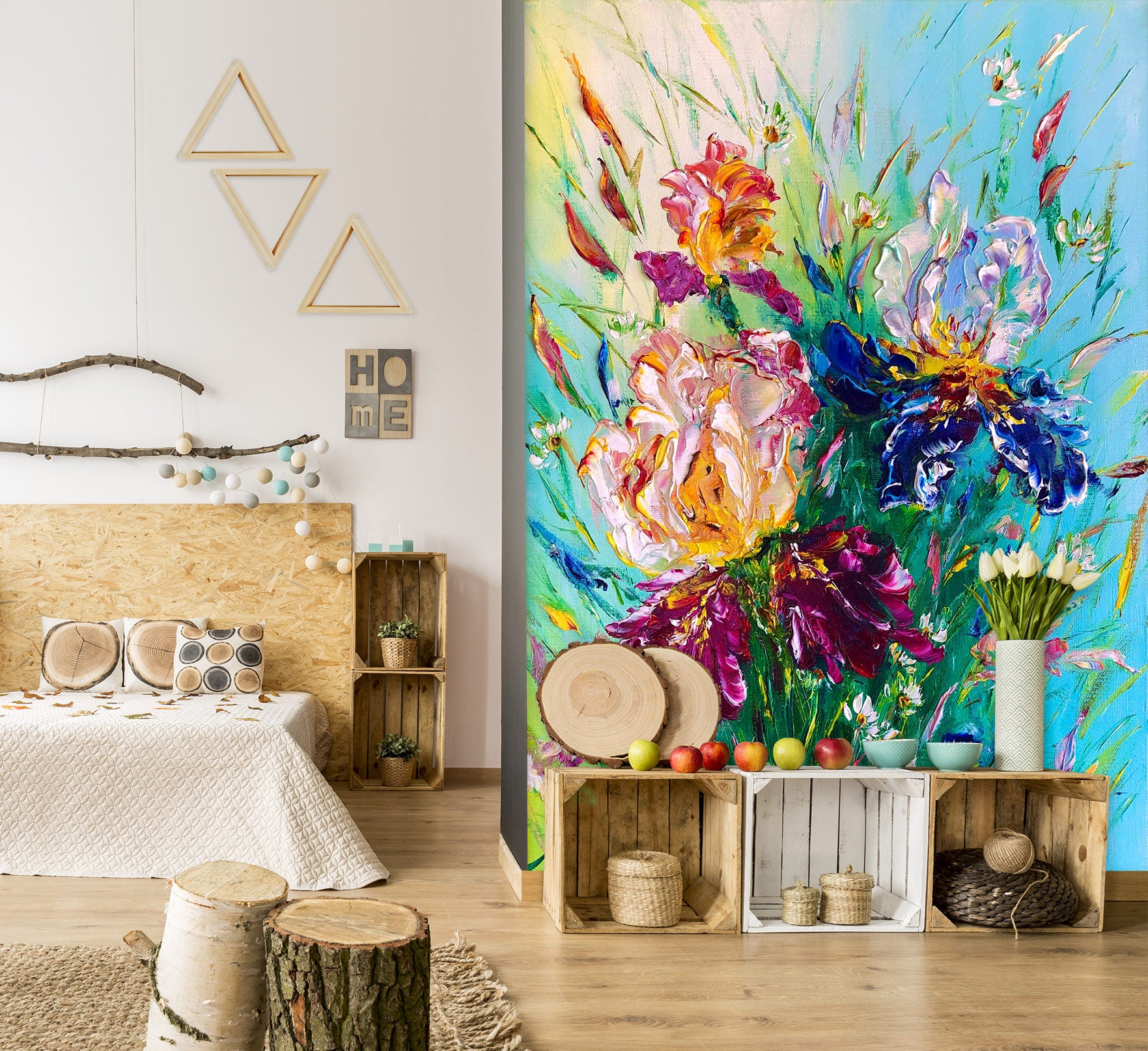 3D Painted Flowers 178 Skromova Marina Wall Mural Wall Murals