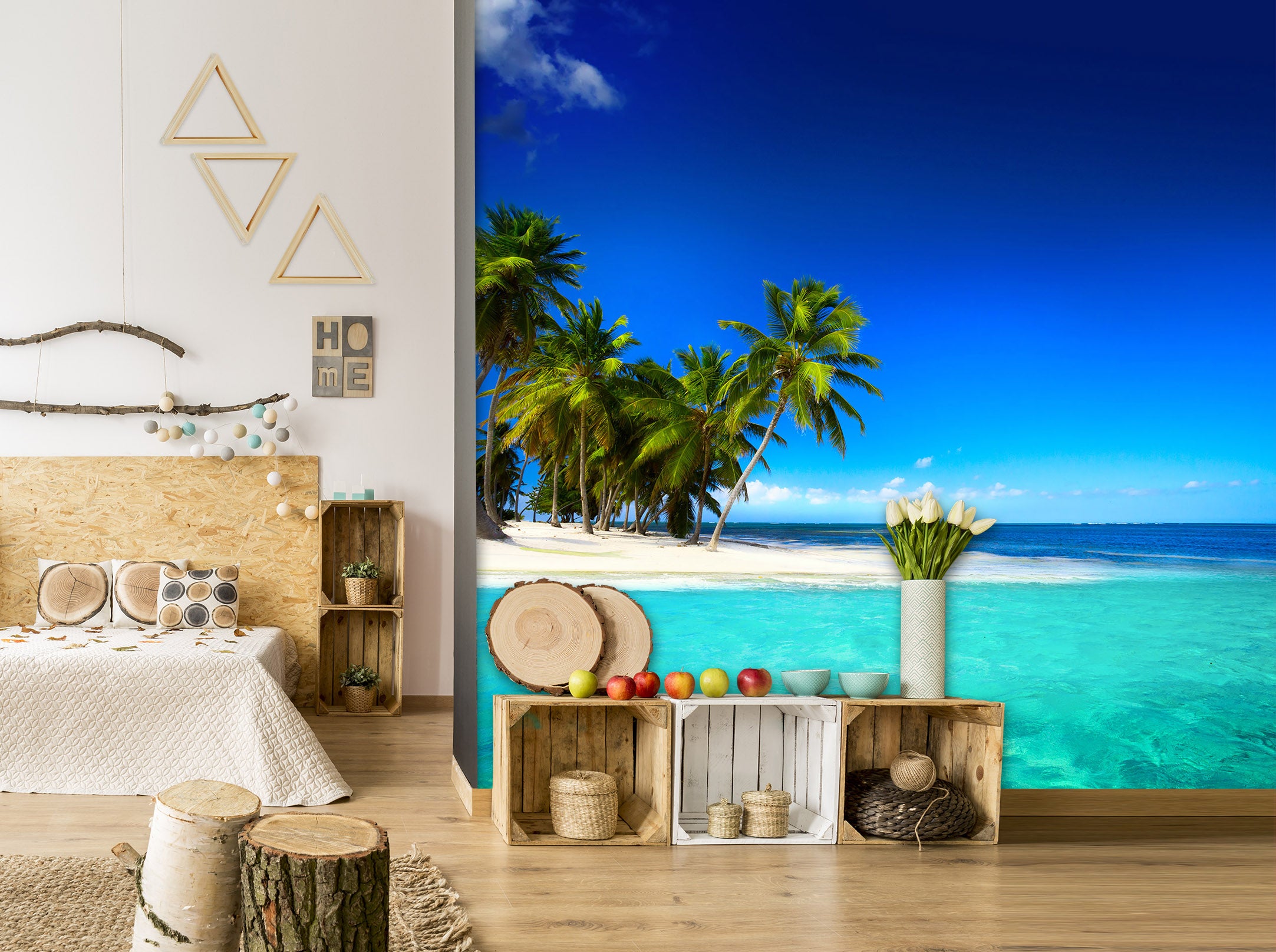 3D Sea Coconut Tree 061 Wall Murals