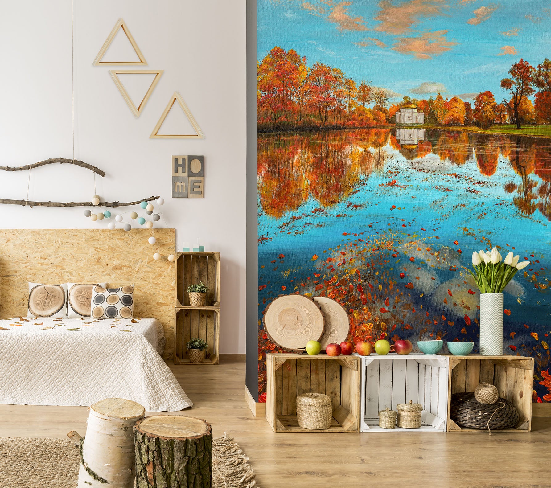3D Lake Surface Trees 1860 Marina Zotova Wall Mural Wall Murals