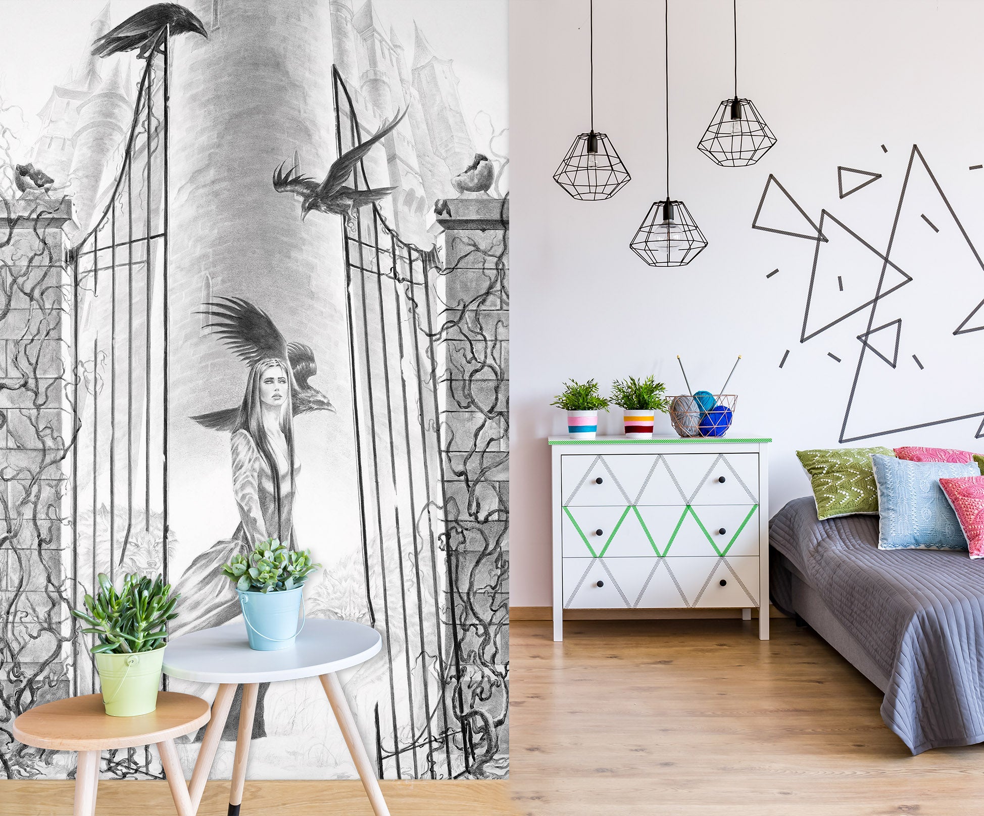 3D Sketch Woman 8125 Ruth Thompson Wall Mural Wall Murals