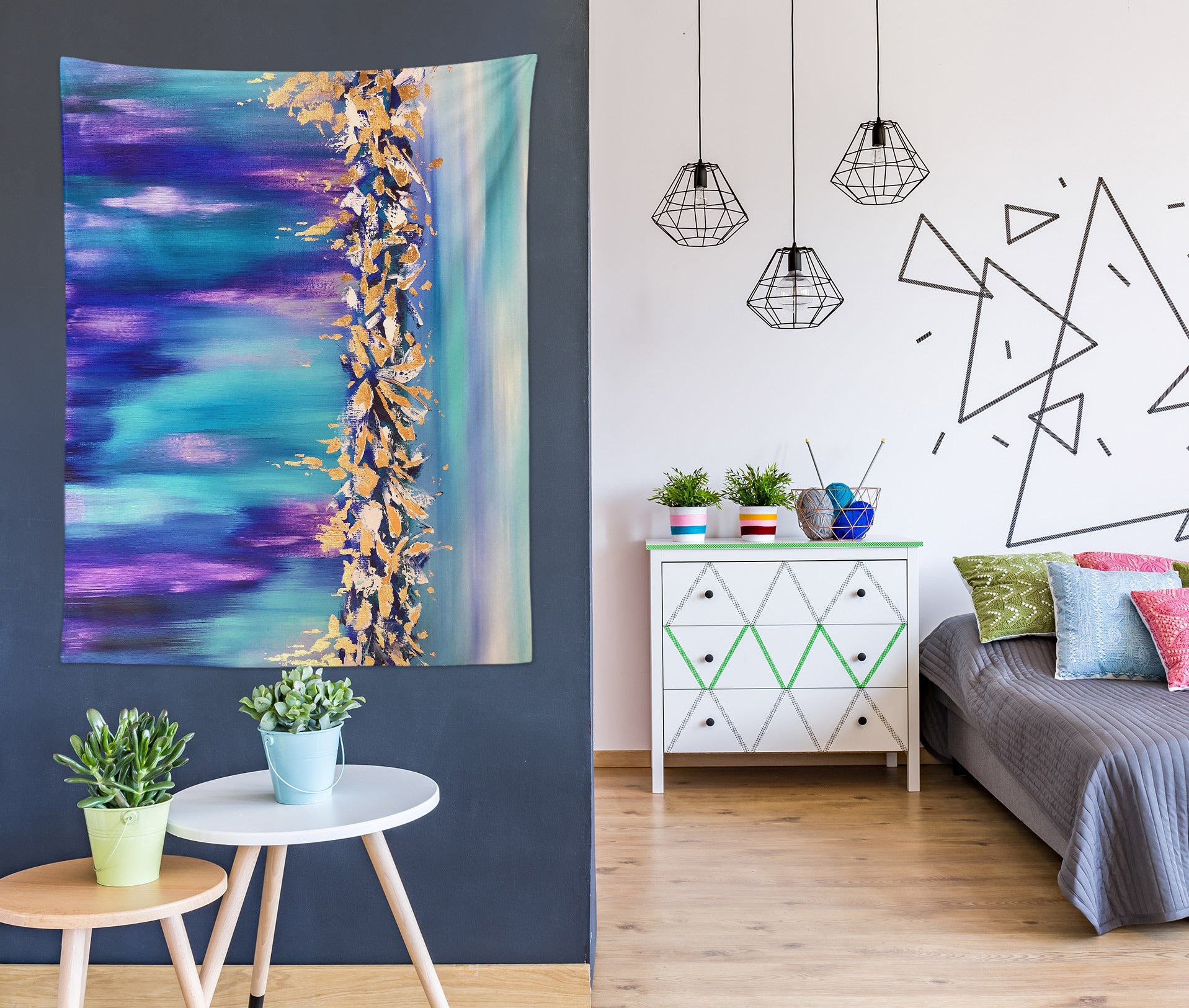 3D Blue Purple 3482 Skromova Marina Tapestry Hanging Cloth Hang