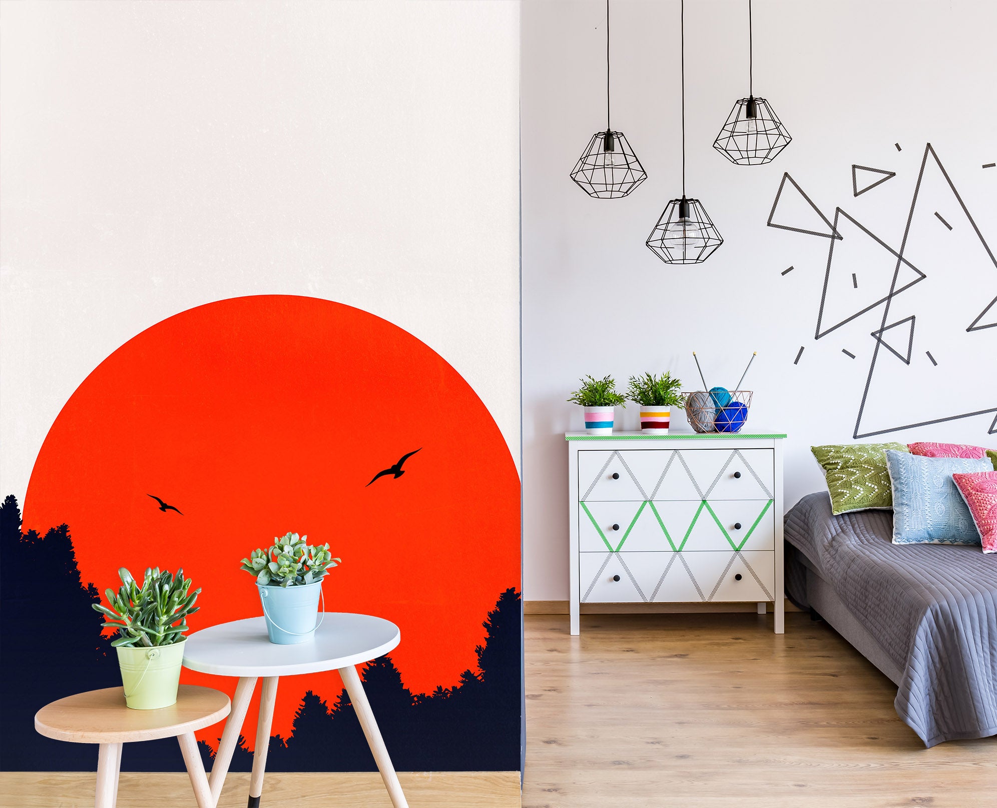 3D Red Sun 1533 Boris Draschoff Wall Mural Wall Murals