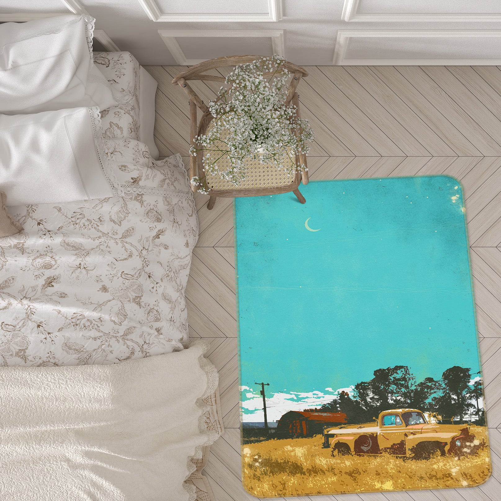 3D Prairie Truck 1003 Showdeer Rug Non Slip Rug Mat