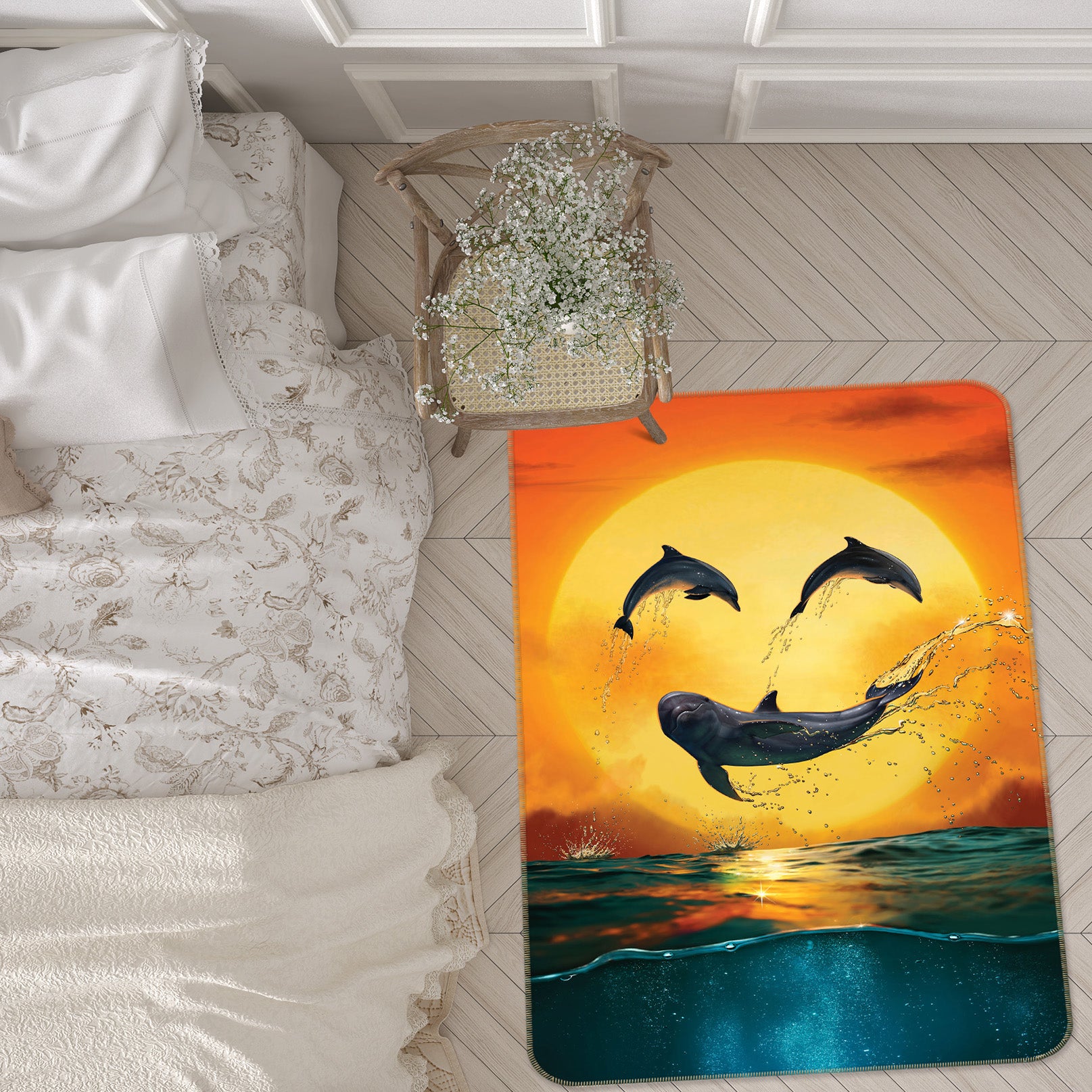 3D Dolphin Emoji Smily Def 1030 Vincent Hie Rug Non Slip Rug Mat