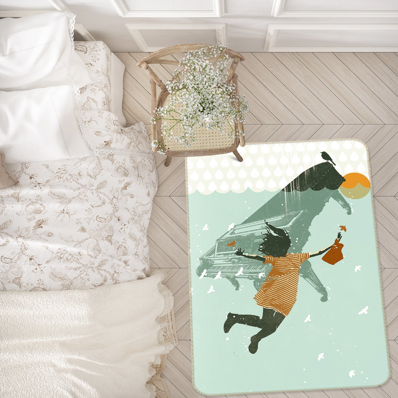 3D Underwater Swimming 1019 Showdeer Rug Non Slip Rug Mat