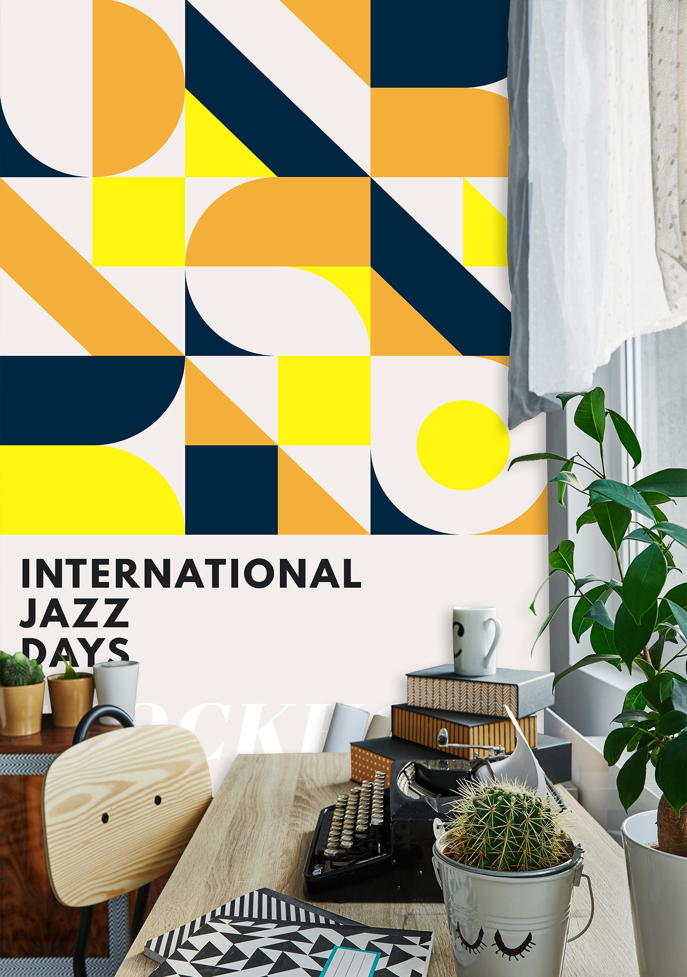 3D Yellow Geometry 1464 Boris Draschoff Wall Mural Wall Murals