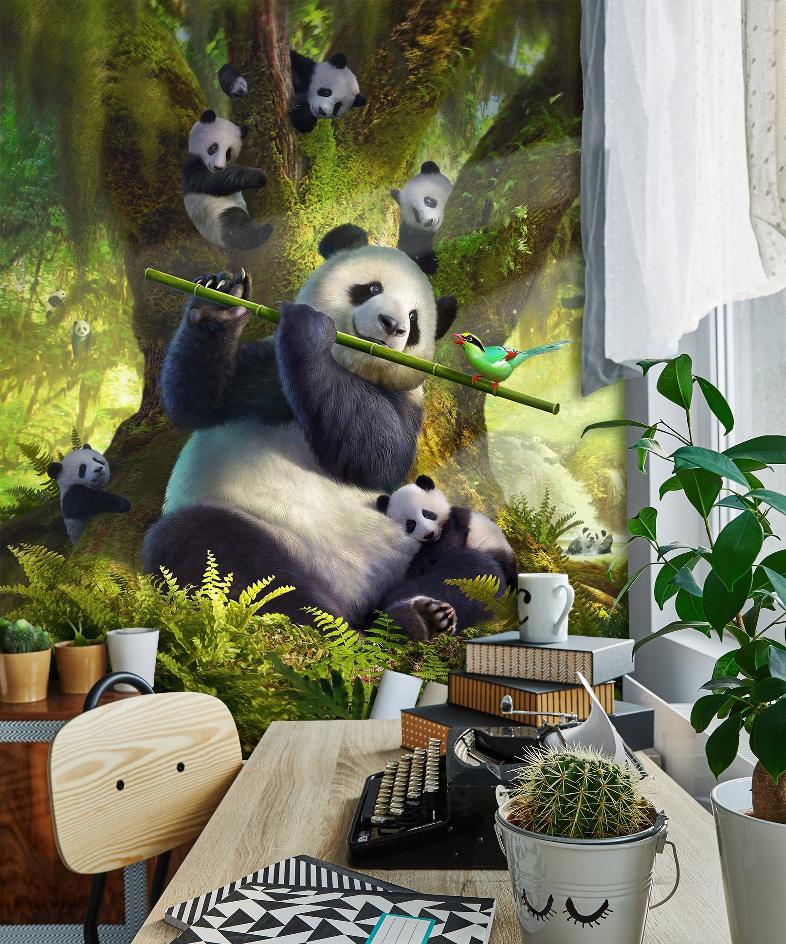 3D Panda Bear 1415 Jerry LoFaro Wall Mural Wall Murals