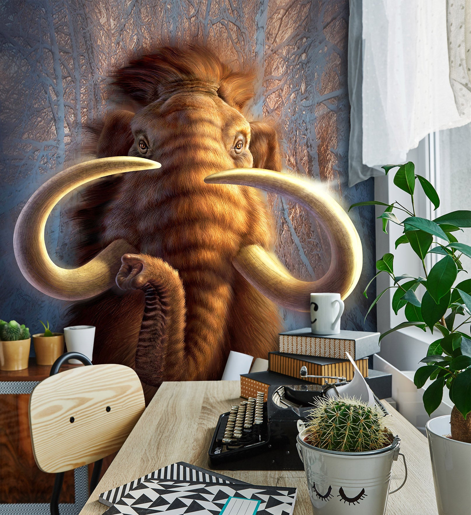 3D Mammoth 1413 Jerry LoFaro Wall Mural Wall Murals