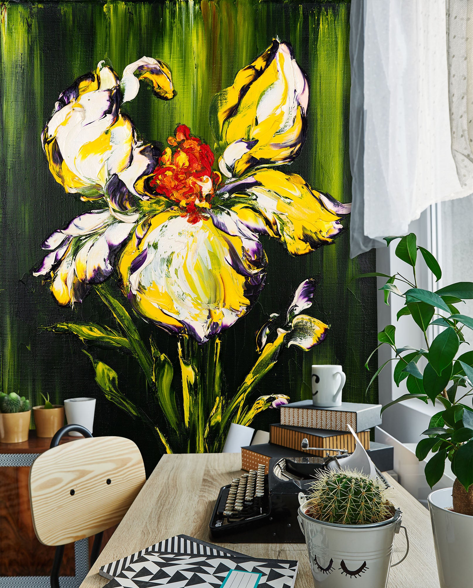 3D Yellow Flower 305 Skromova Marina Wall Mural Wall Murals