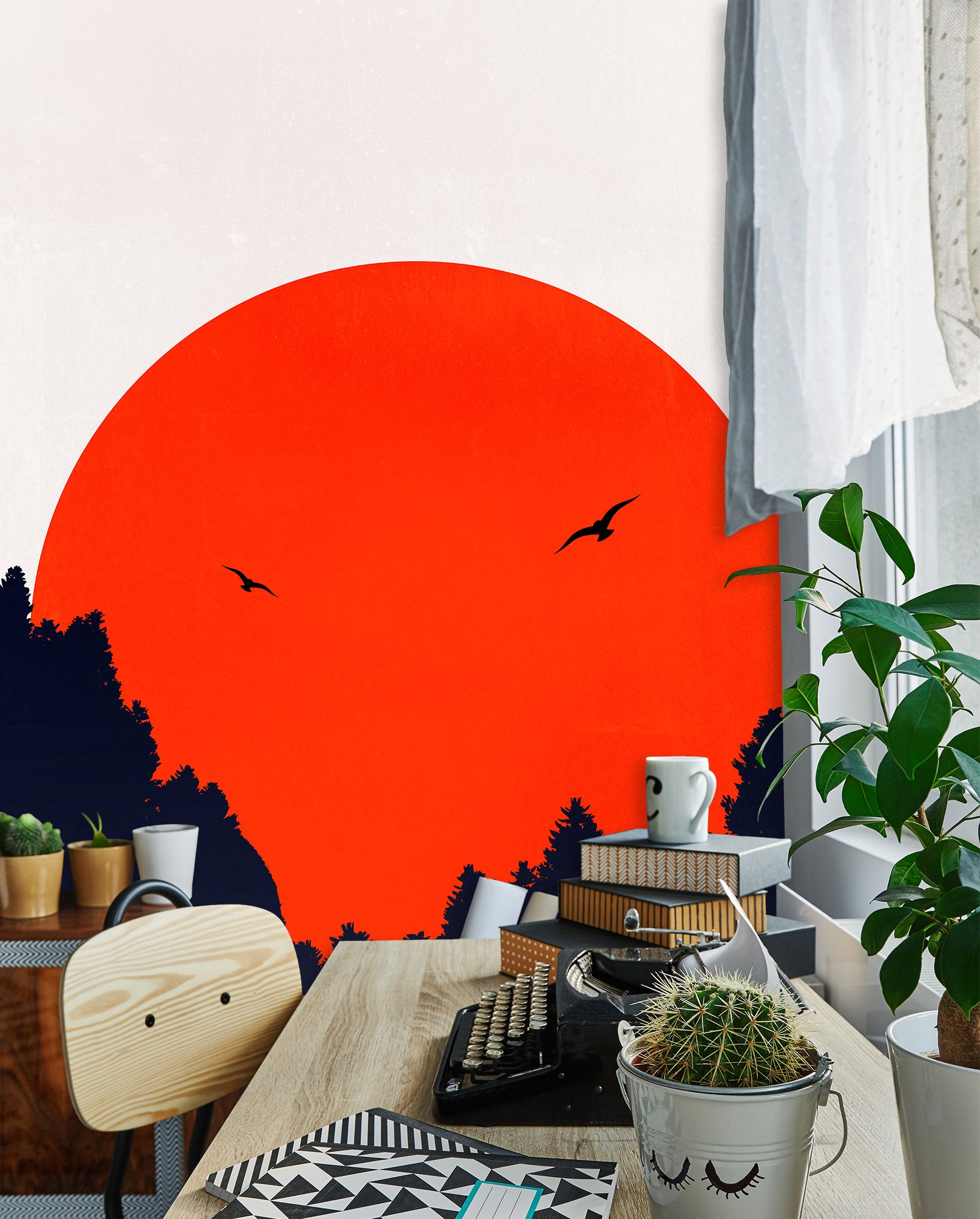 3D Red Sun 1533 Boris Draschoff Wall Mural Wall Murals