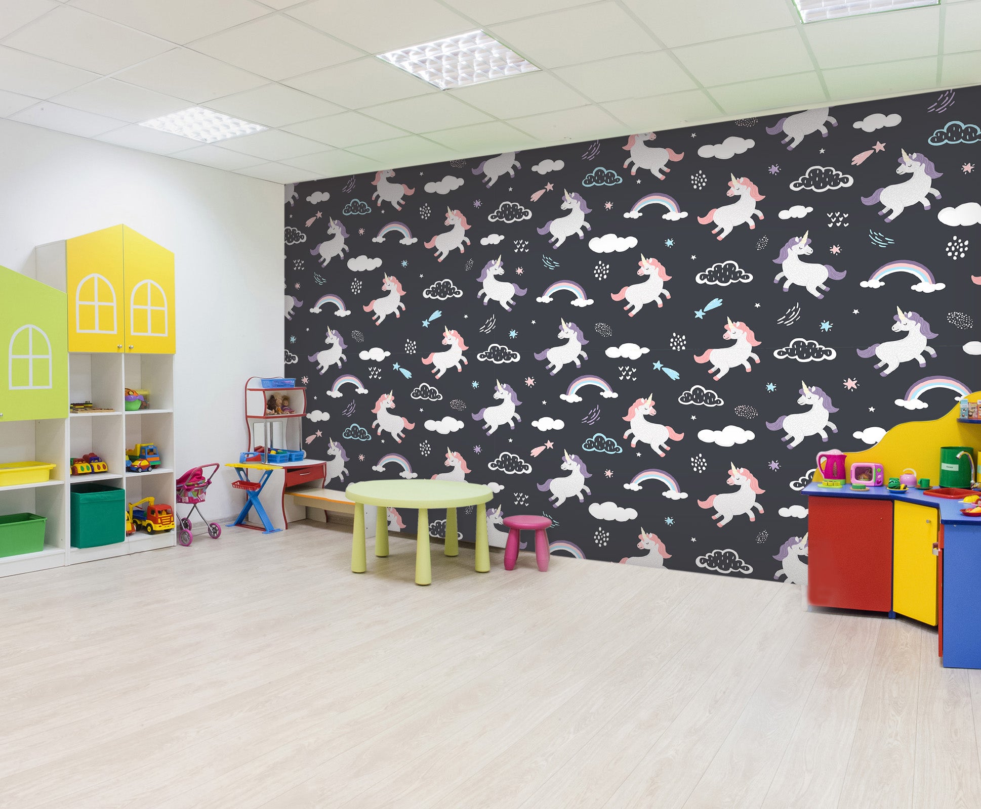 3D Rainbow Unicorn 190 Wall Murals