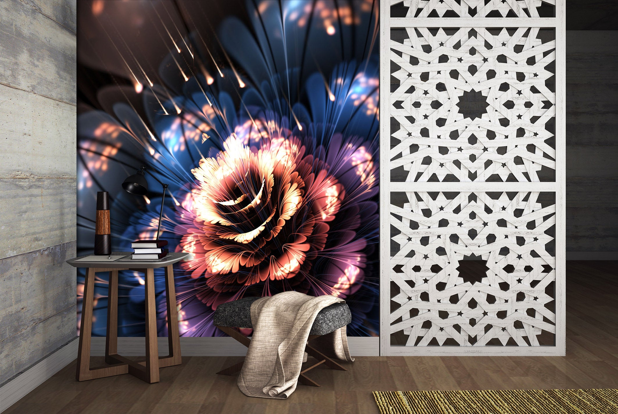 3D Firework Flower 2023 Wall Murals