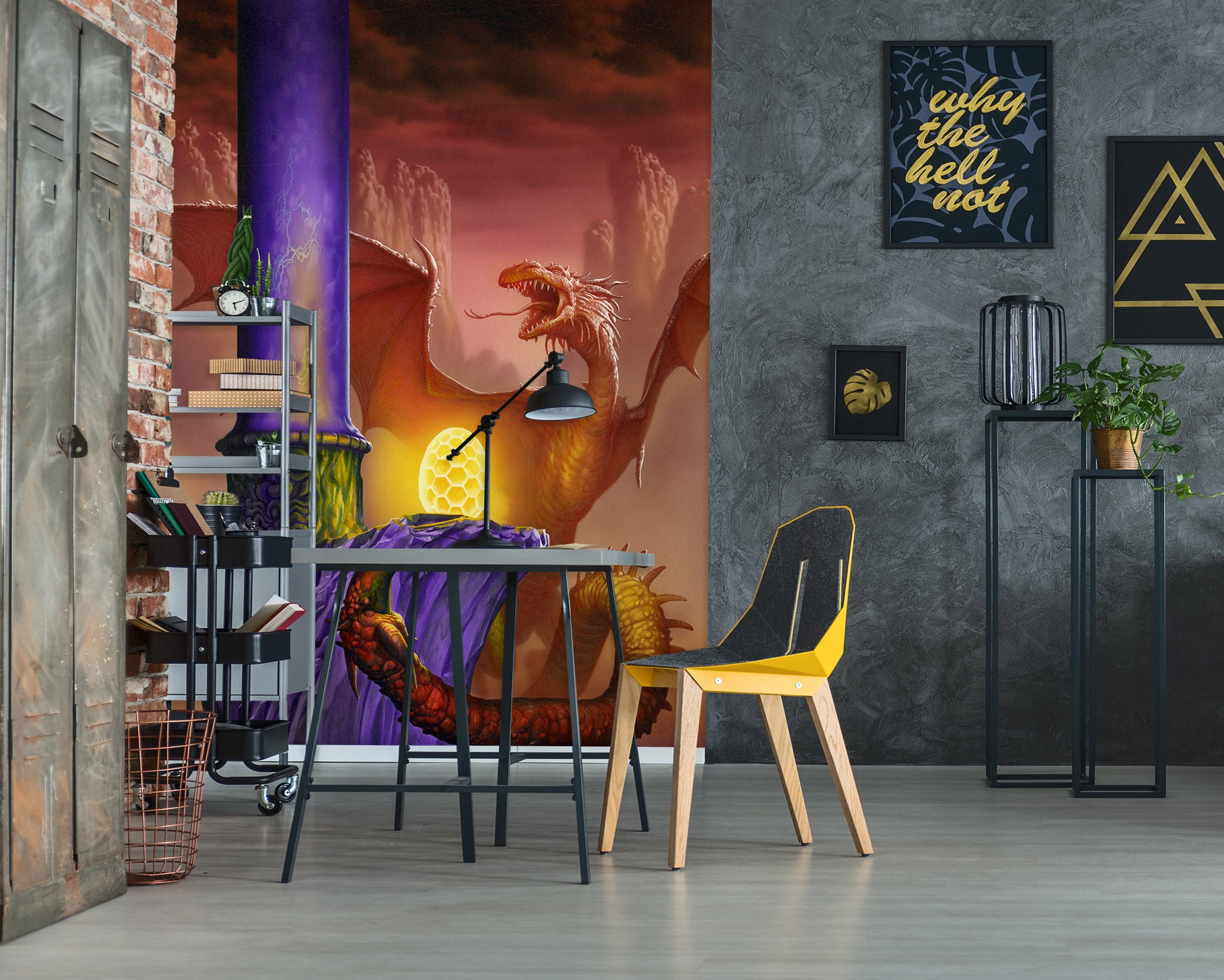 3D Red Dragon Golden Light Egg 7098 Ciruelo Wall Mural Wall Murals