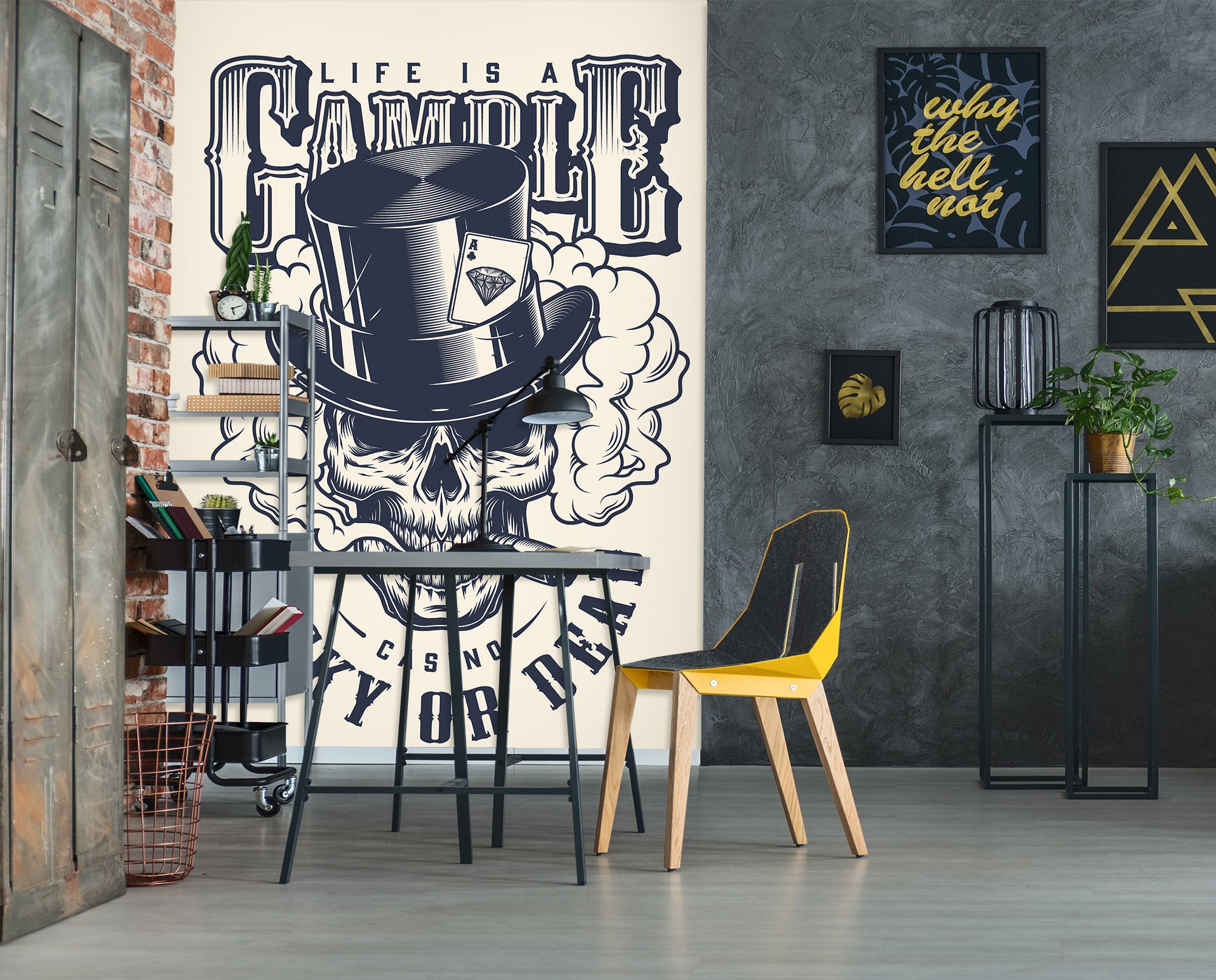 3D Top Hat Skull 57146 Wall Murals