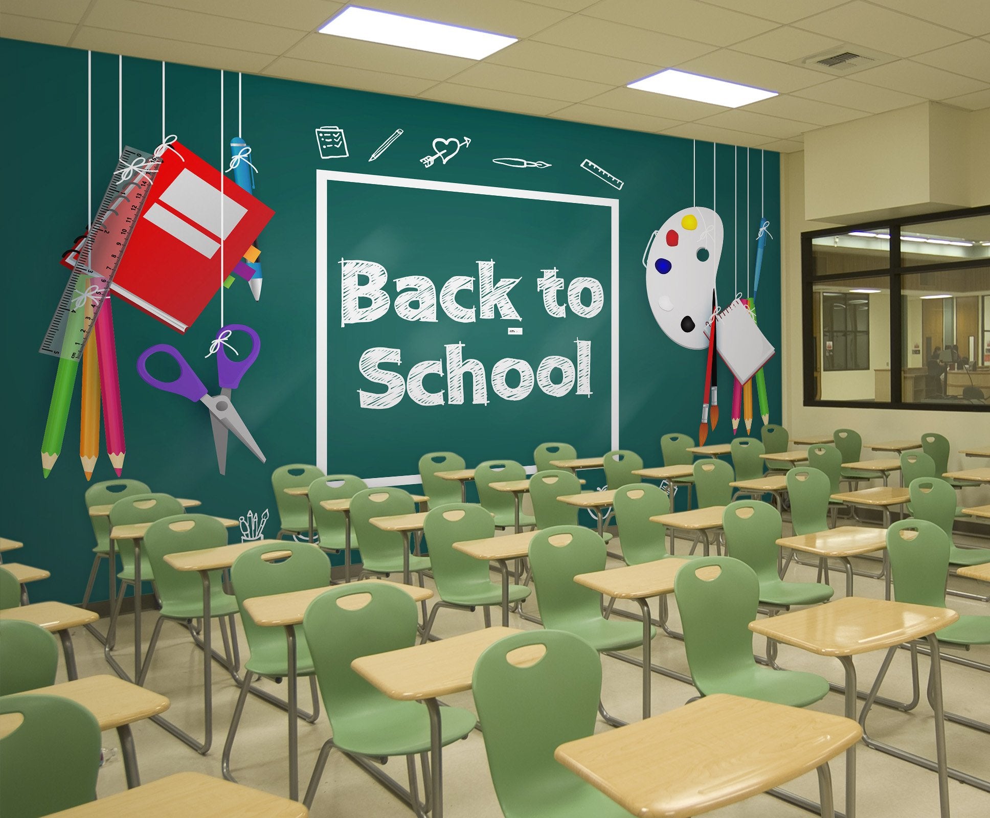 3D Blackboard Pen 204 Wall Murals Wallpaper AJ Wallpaper 2 