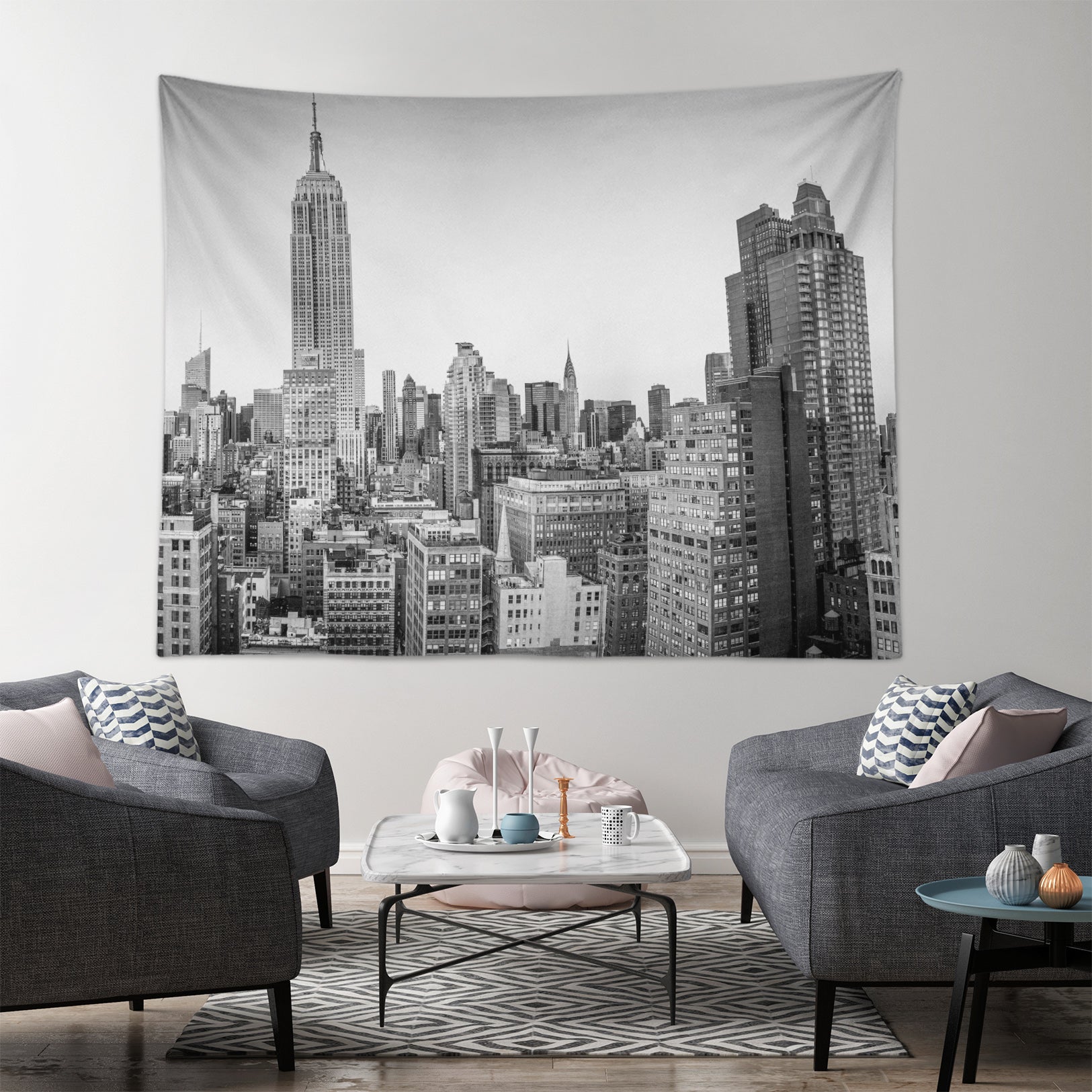 3D Grey High-Rise 116104 Assaf Frank Tapestry Hanging Cloth Hang