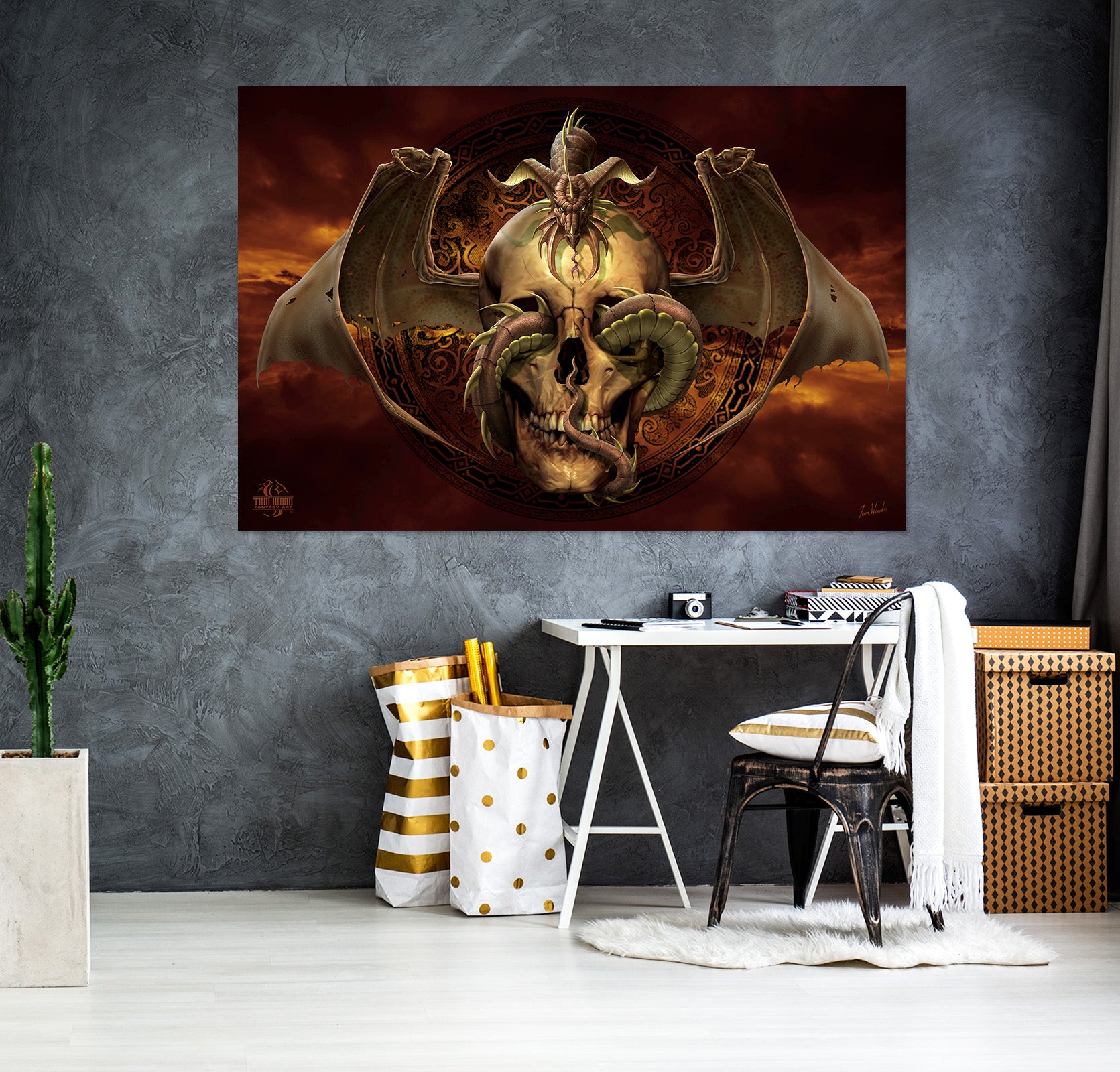 3D Skull Dragon 5100 Tom Wood Wall Sticker
