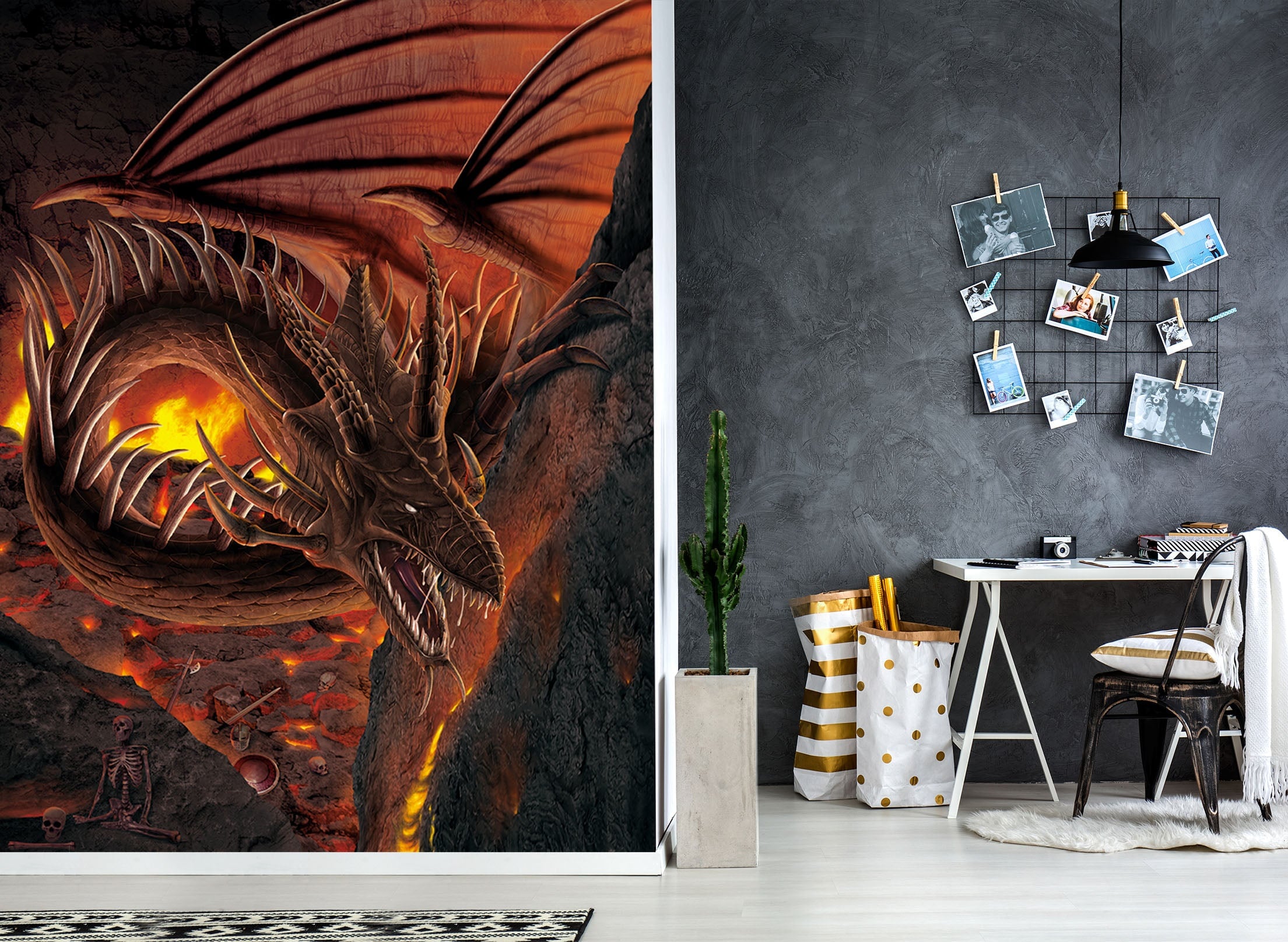 3D HellFire Dragon 1520 Wall Murals Exclusive Designer Vincent Wallpaper AJ Wallpaper 