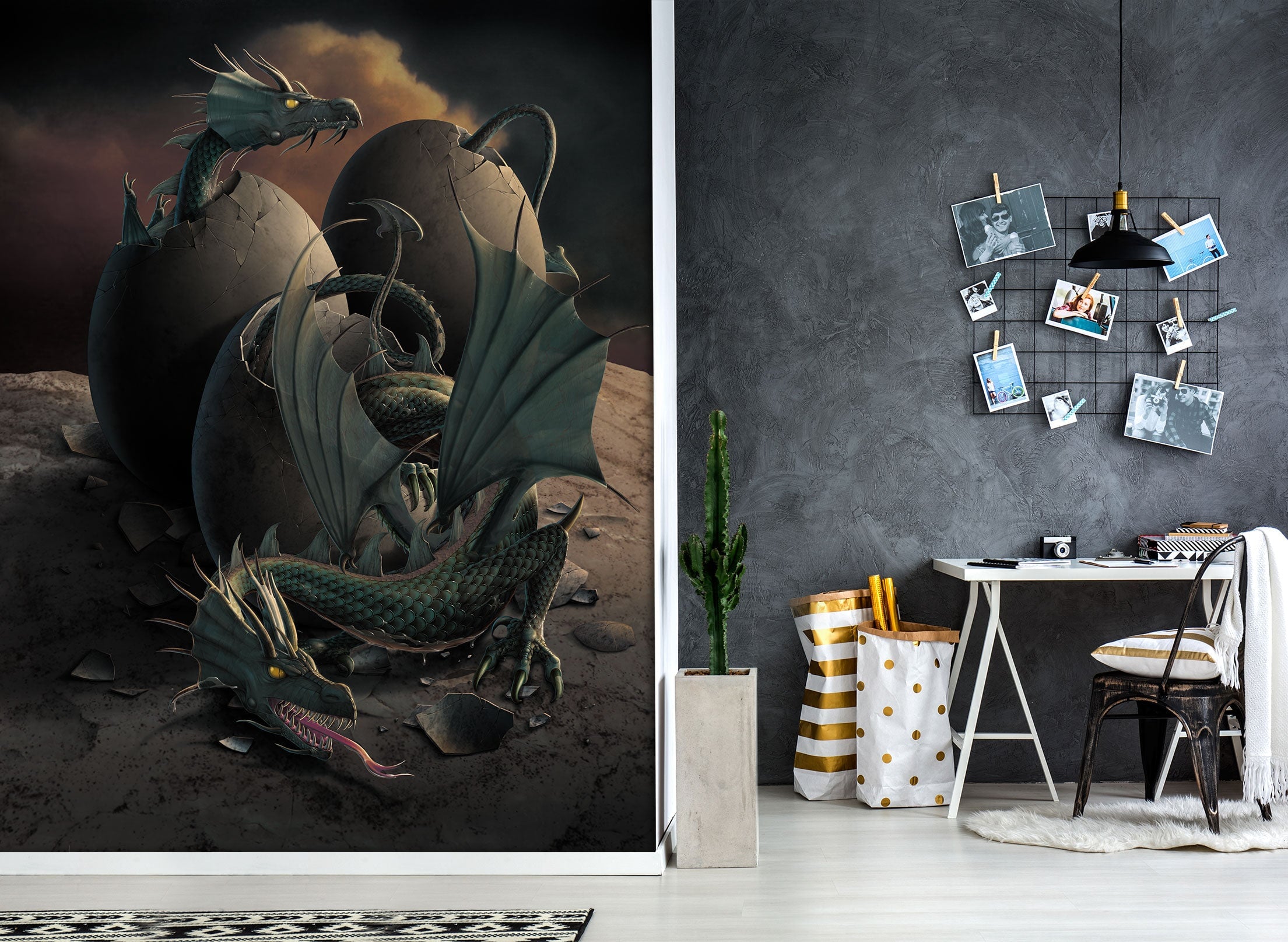 3D Dragon Offspring 1509 Wall Murals Exclusive Designer Vincent Wallpaper AJ Wallpaper 