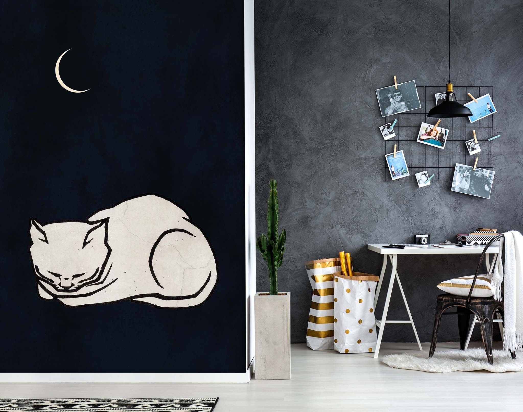 3D White Cat 1429 Boris Draschoff Wall Mural Wall Murals