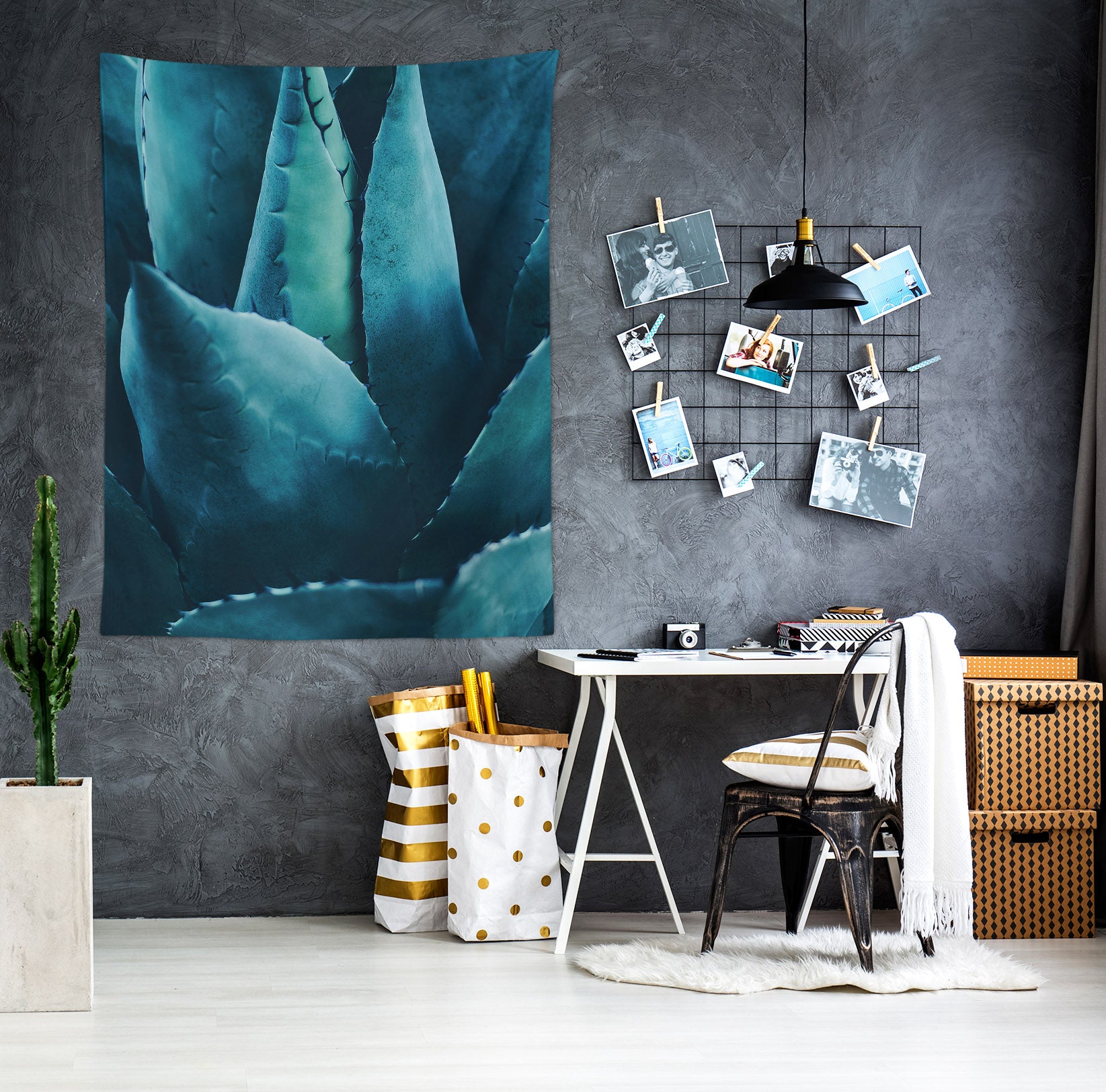 3D Blue Aloe Vera 871 Boris Draschoff Tapestry Hanging Cloth Hang